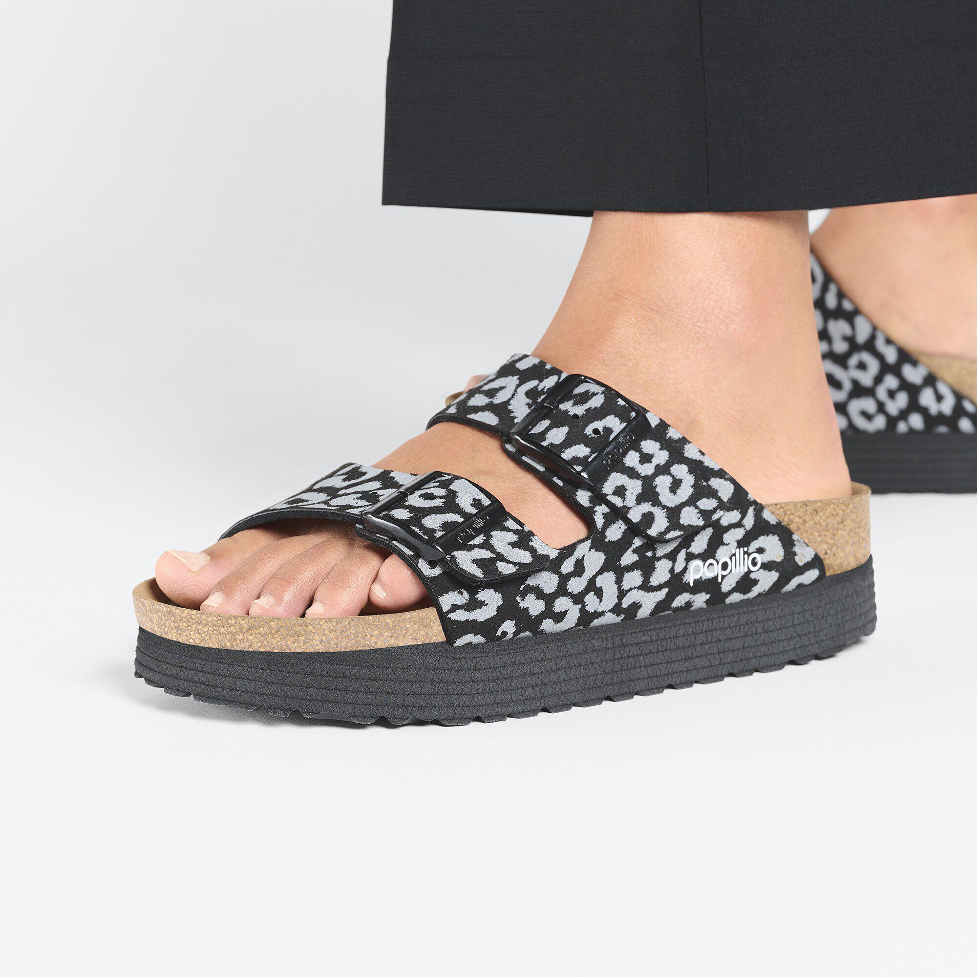 Papillio by birkenstock leopard slingback flat sandals clearance