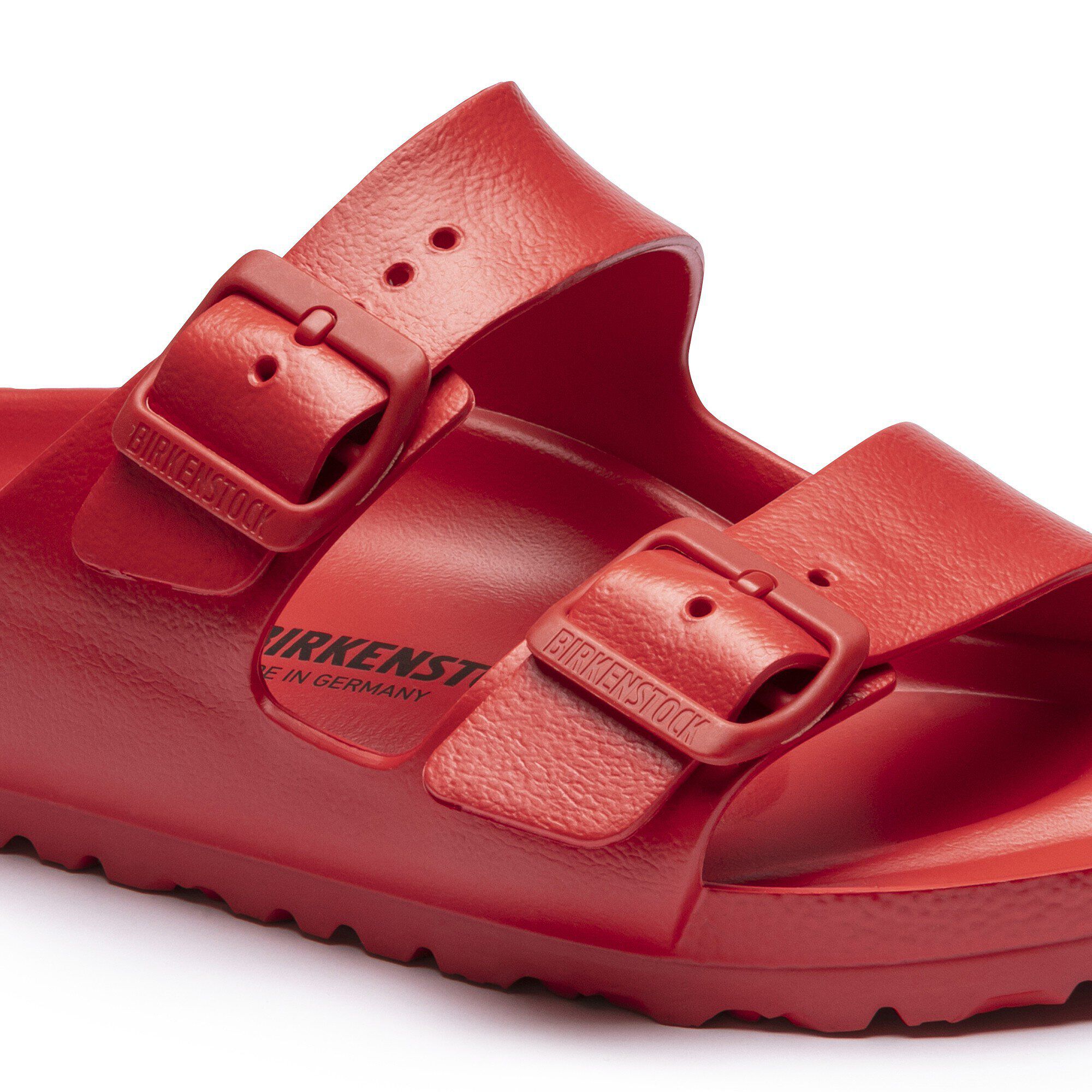 red birkenstock arizona sandals