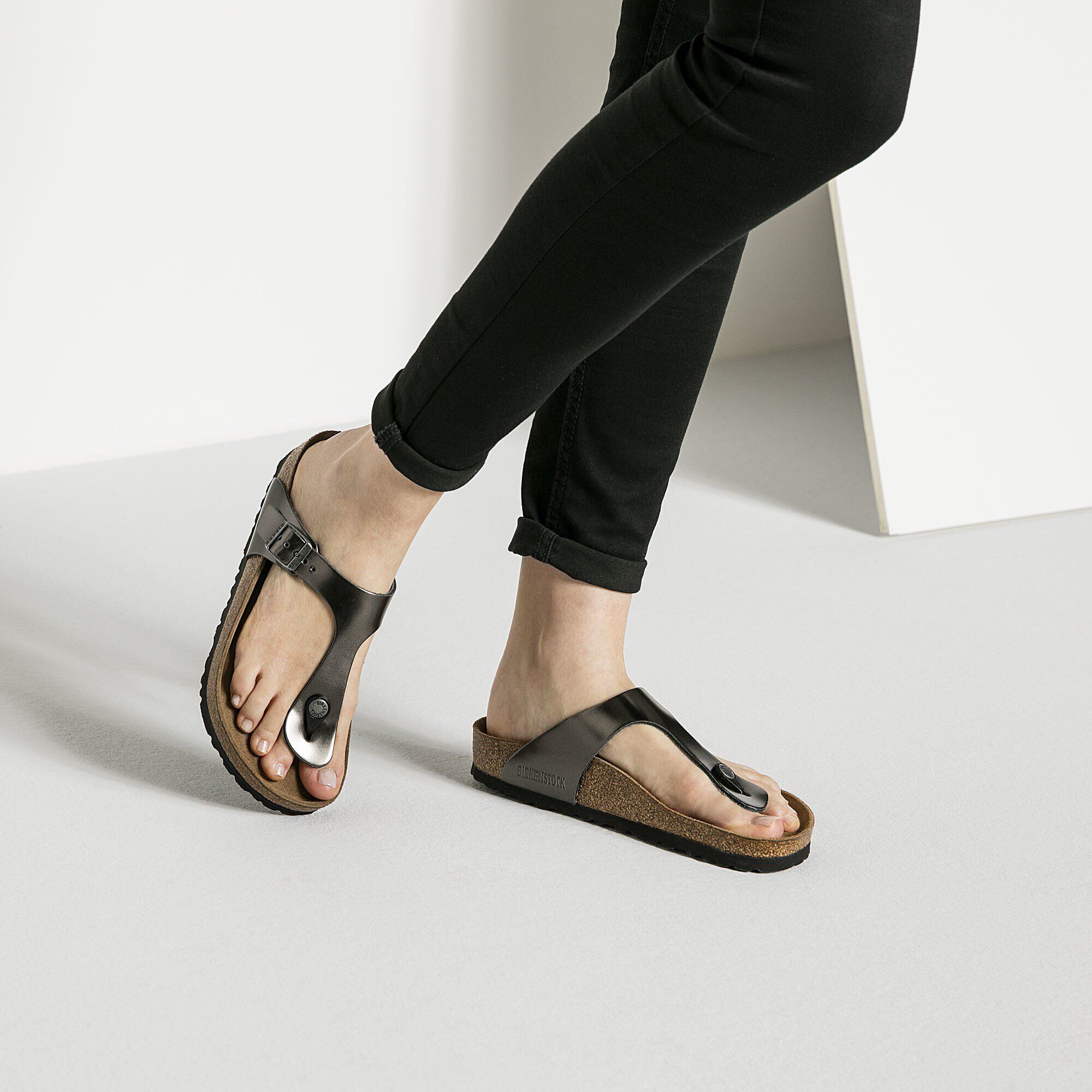 metallic anthracite birkenstock gizeh