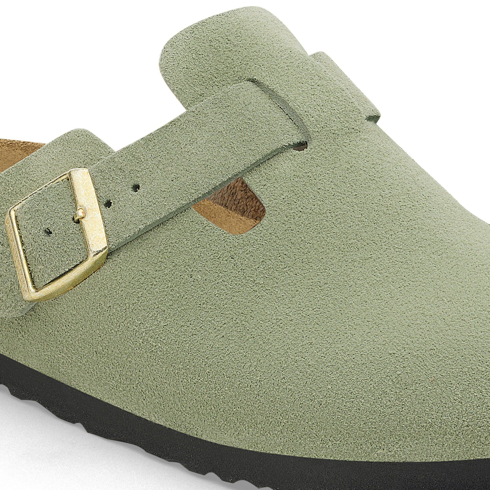 Boston Soft Footbed Suede Leather Green Tea BIRKENSTOCK