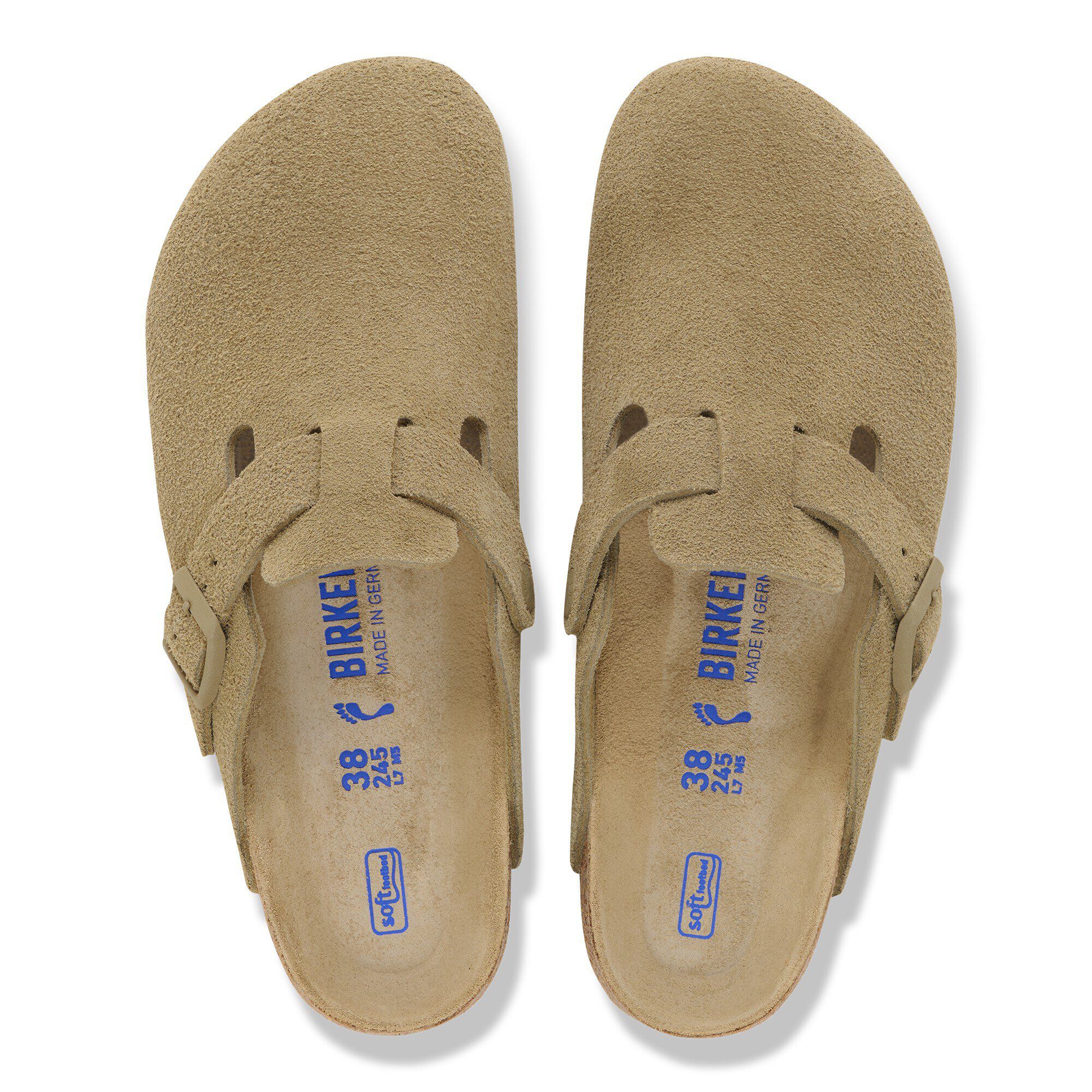 Boston z miękką wkładką zamsz Faded Khaki | BIRKENSTOCK