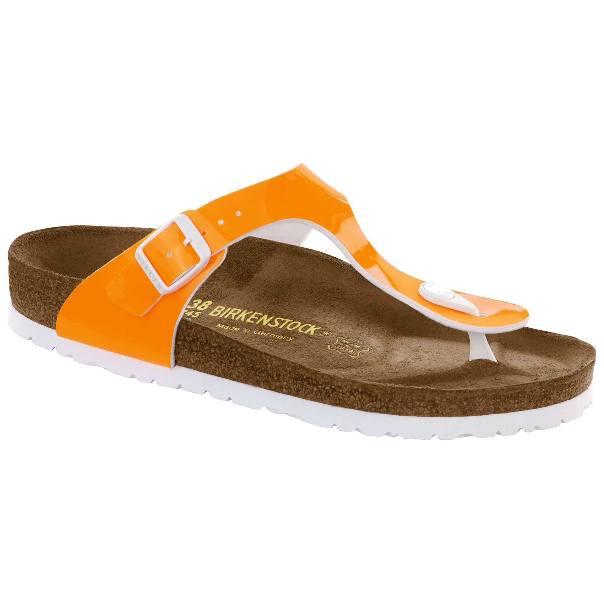 neon orange birkenstocks