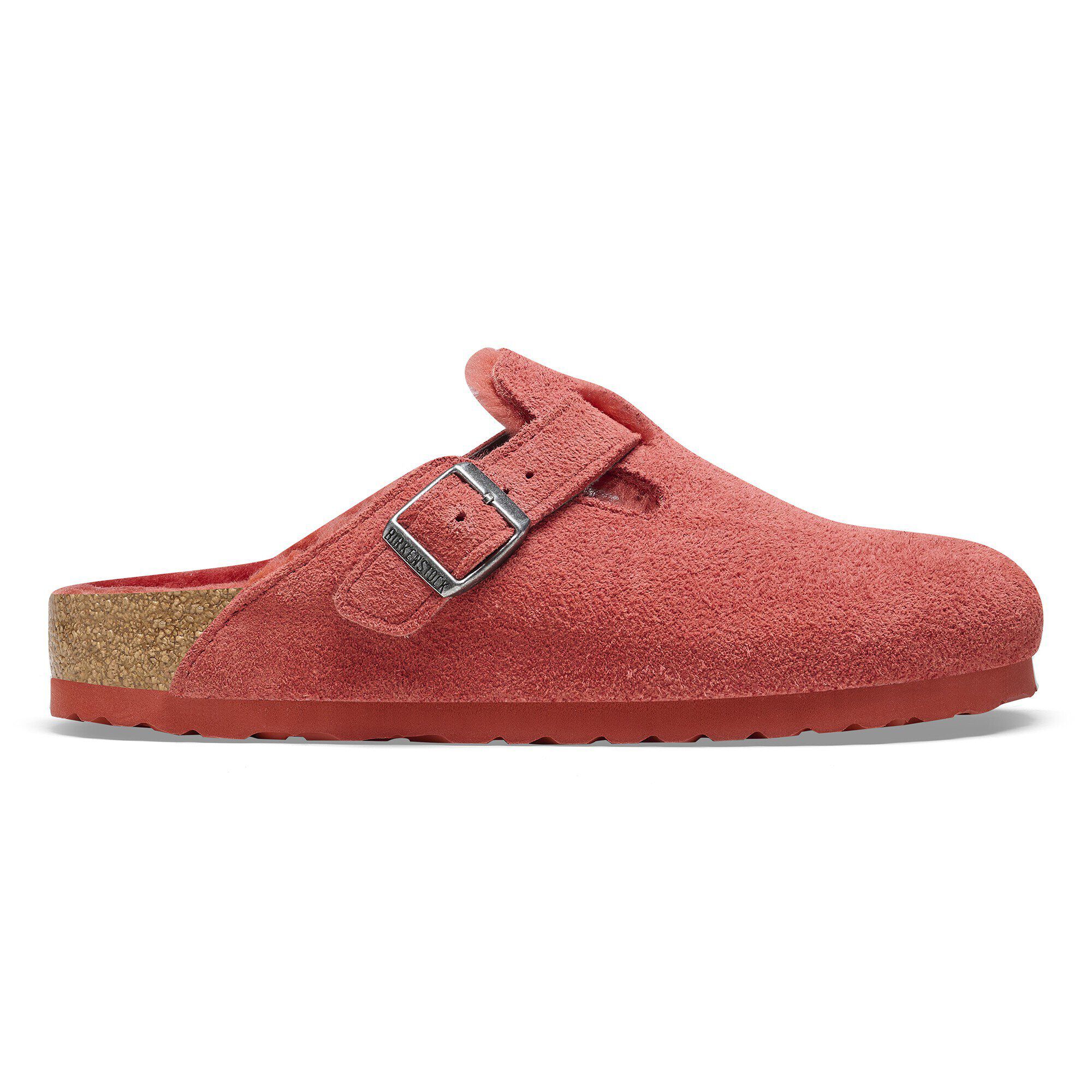 Bright red birkenstocks sales