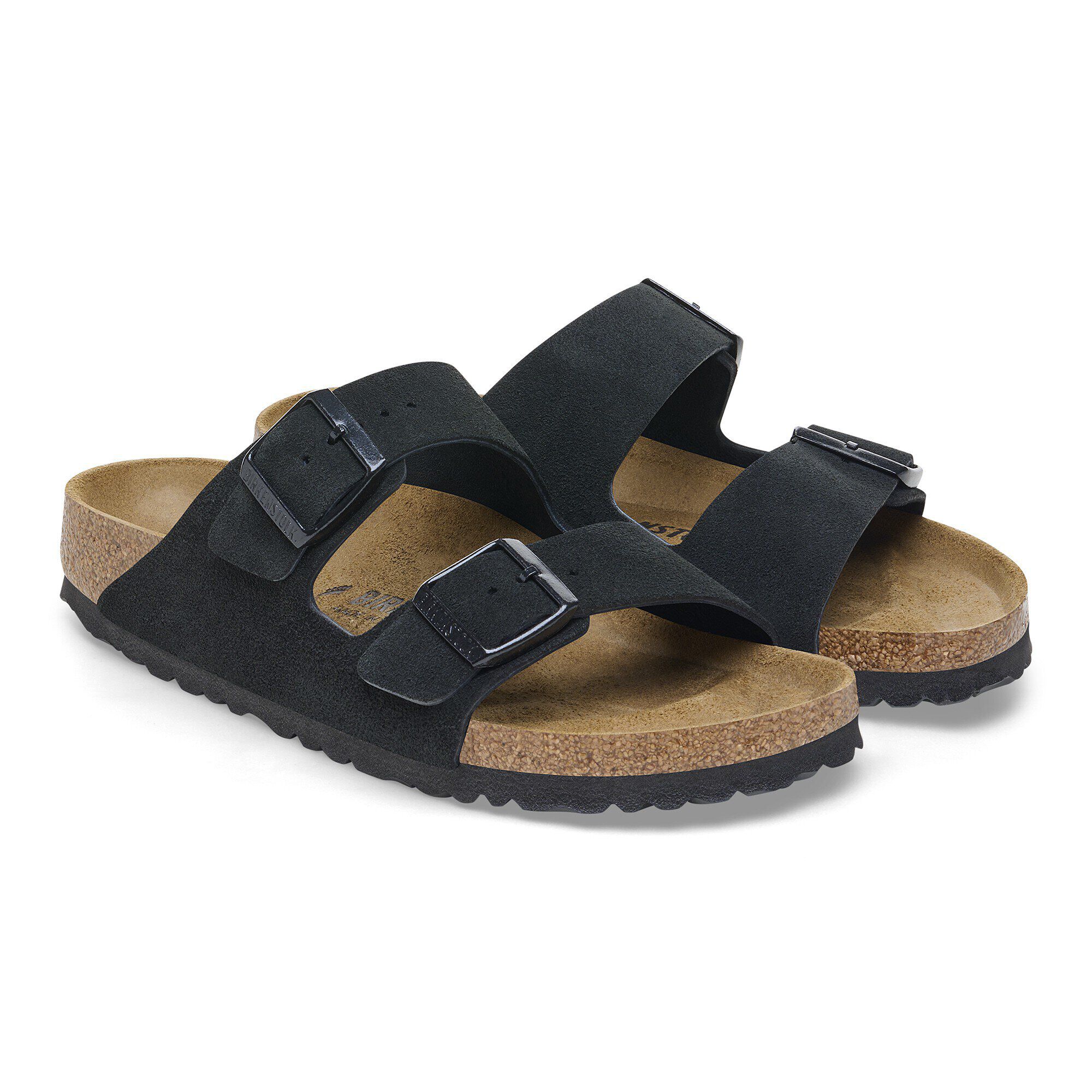 高価値 Arizona Suede Leather Black | BIRKENSTOCK 靴