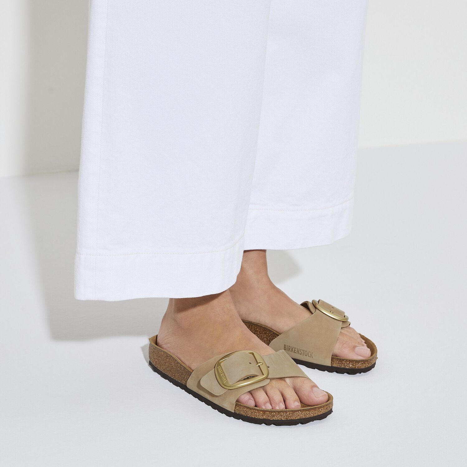 Madrid Big Buckle Nubuck Leather Sandcastle | BIRKENSTOCK