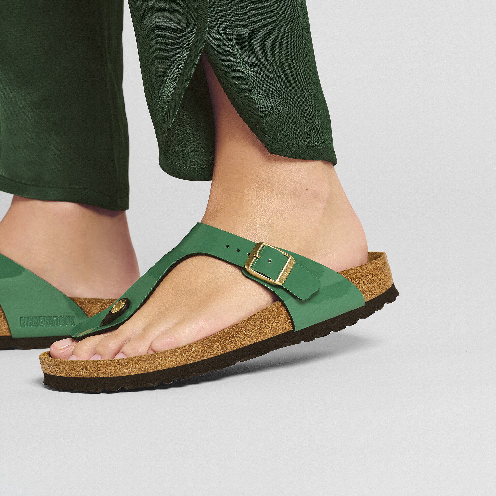 Gizeh Birko Flor Patent Patent Digital Green BIRKENSTOCK