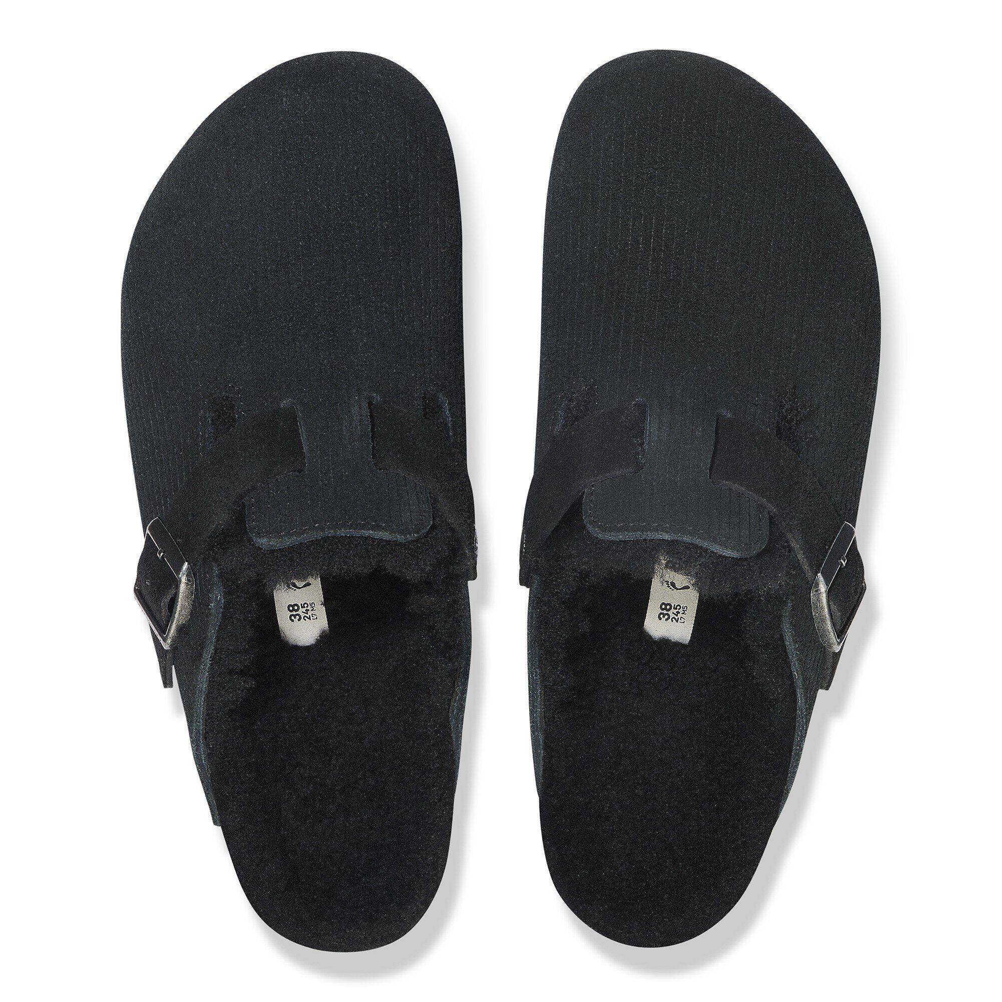 【美品】BIRKENSTOCK ボストン コーデュロイブラック 差がつく大人のビルケンシュトック】冬に選ぶべきはコーデュロイ