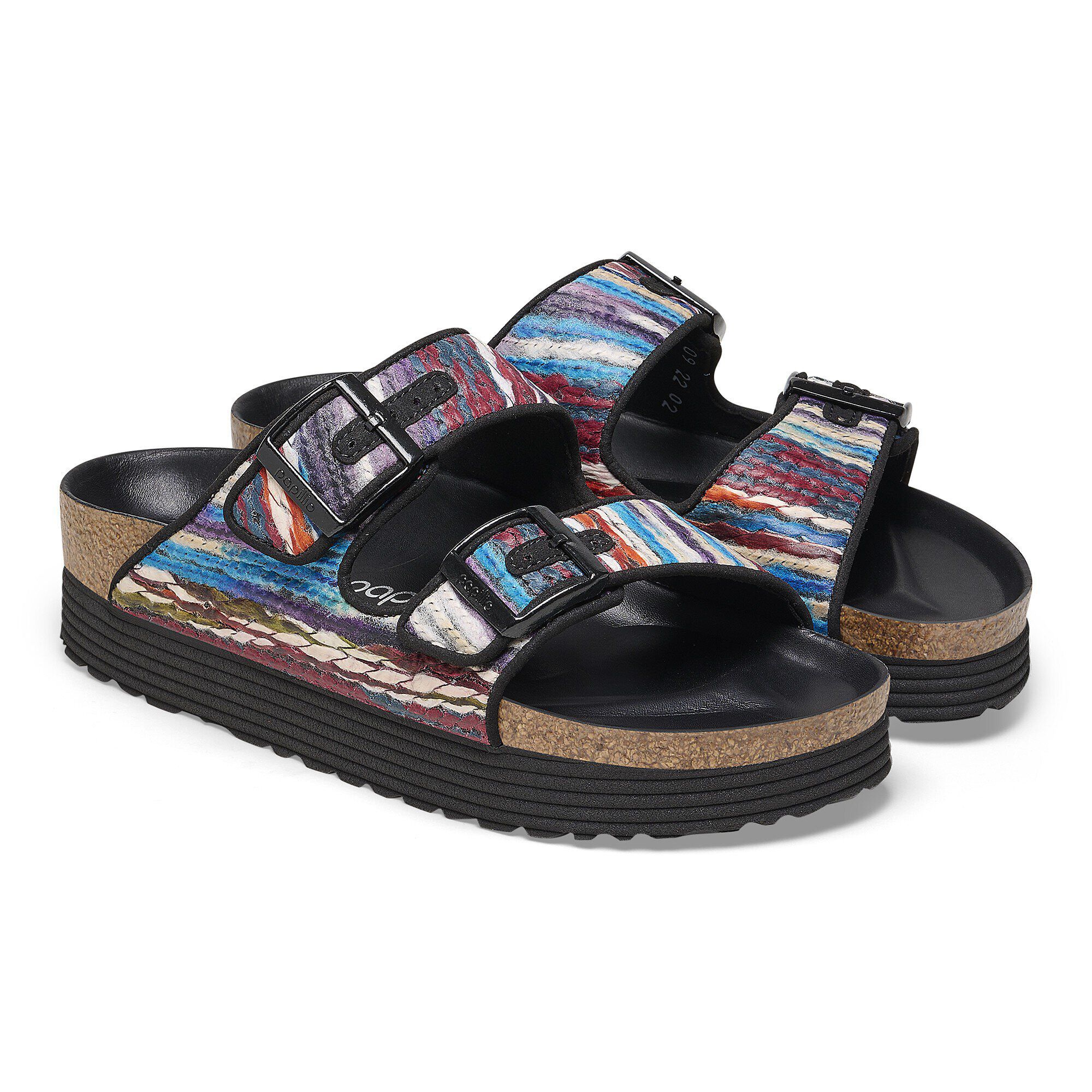 贈る結婚祝い Arizona Platform BIRKENSTOCK | Turquoise Multi Textile 靴