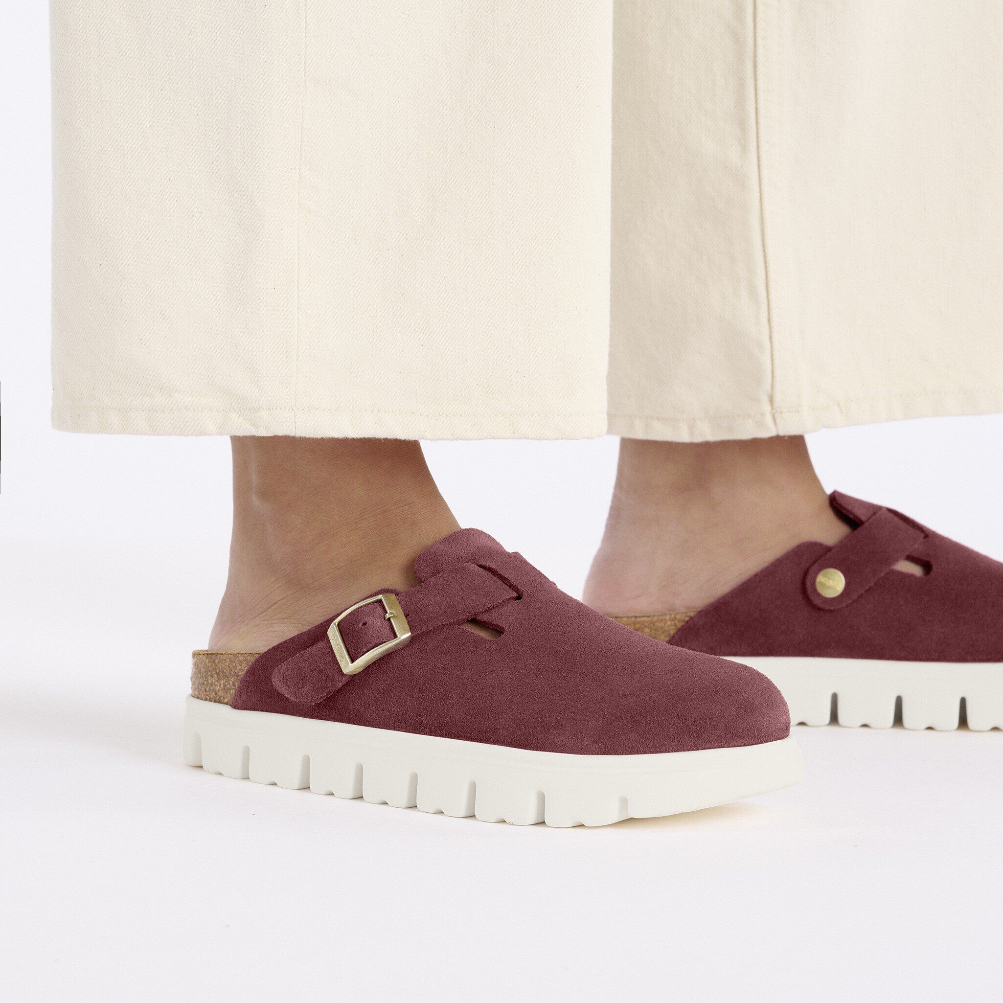 Boston Chunky Suede Leather Berry Crush | BIRKENSTOCK