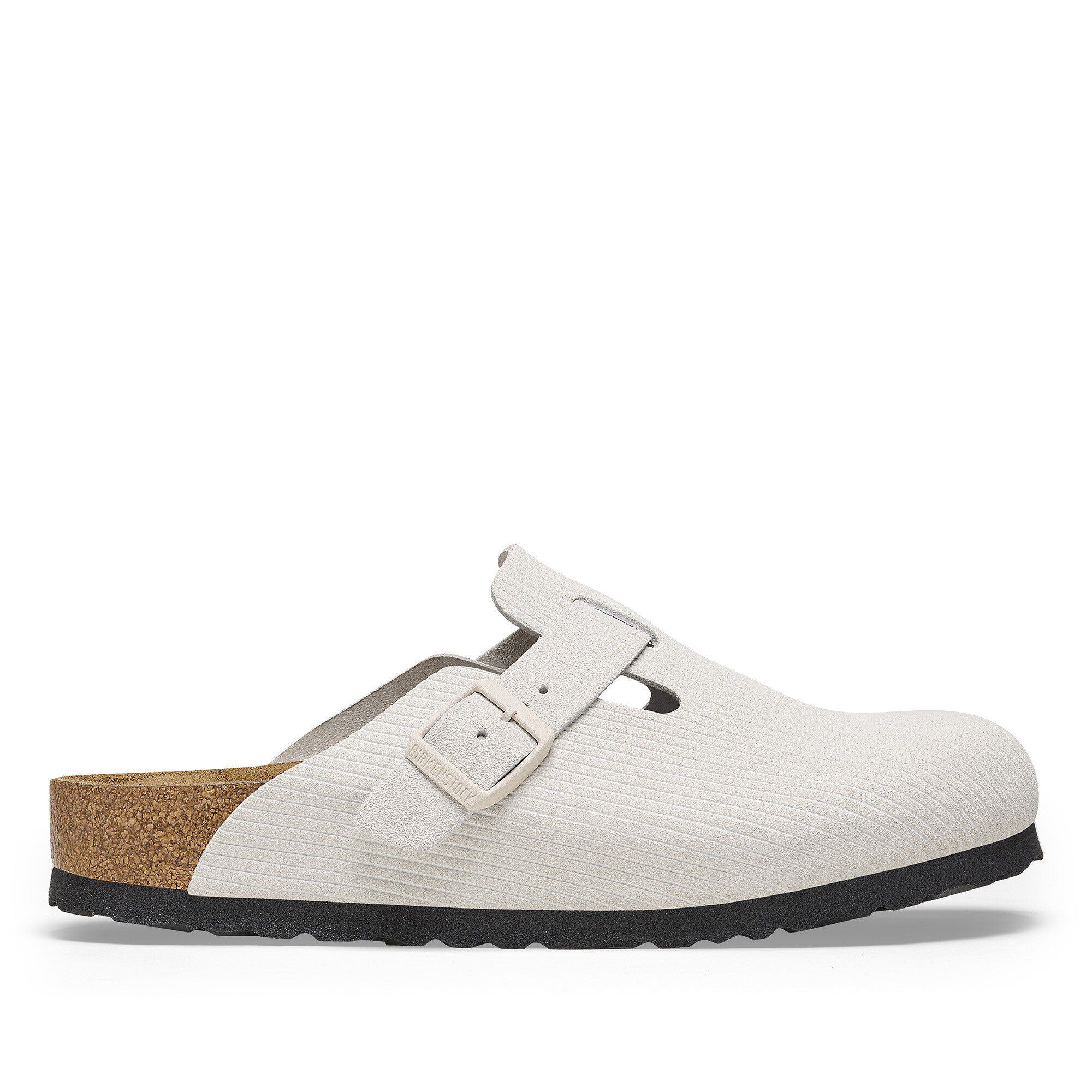 ★人気★【BIRKENSTOCK】★Boston Soft Footbed Antique White★ Birkenstock Boston Soft Footbed Antique White Suede