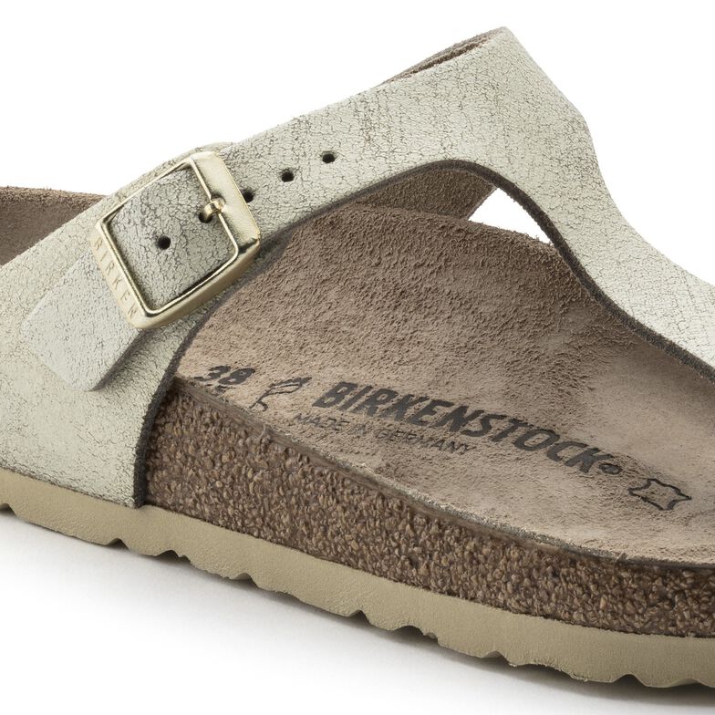 Gizeh Suede Leather Washed Metallic Cream Gold Gizeh Suede Leather Washed Metallic Cream Gold