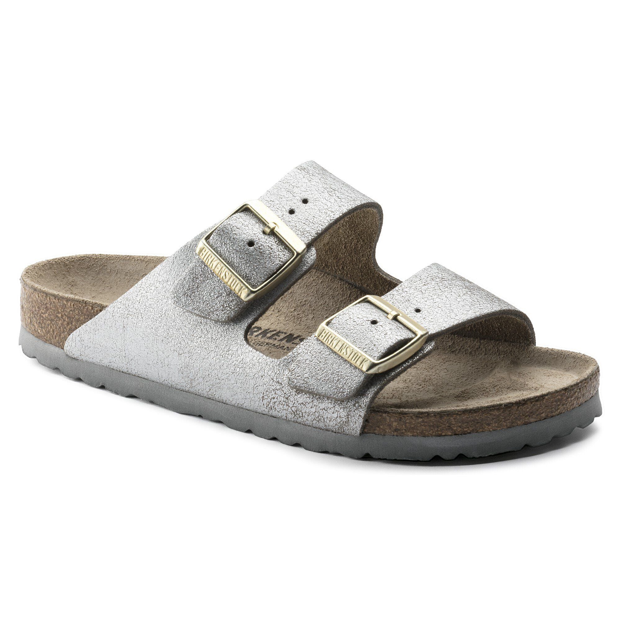 Arizona Suede Leather ウォッシュドメタリック ブルーシルバー