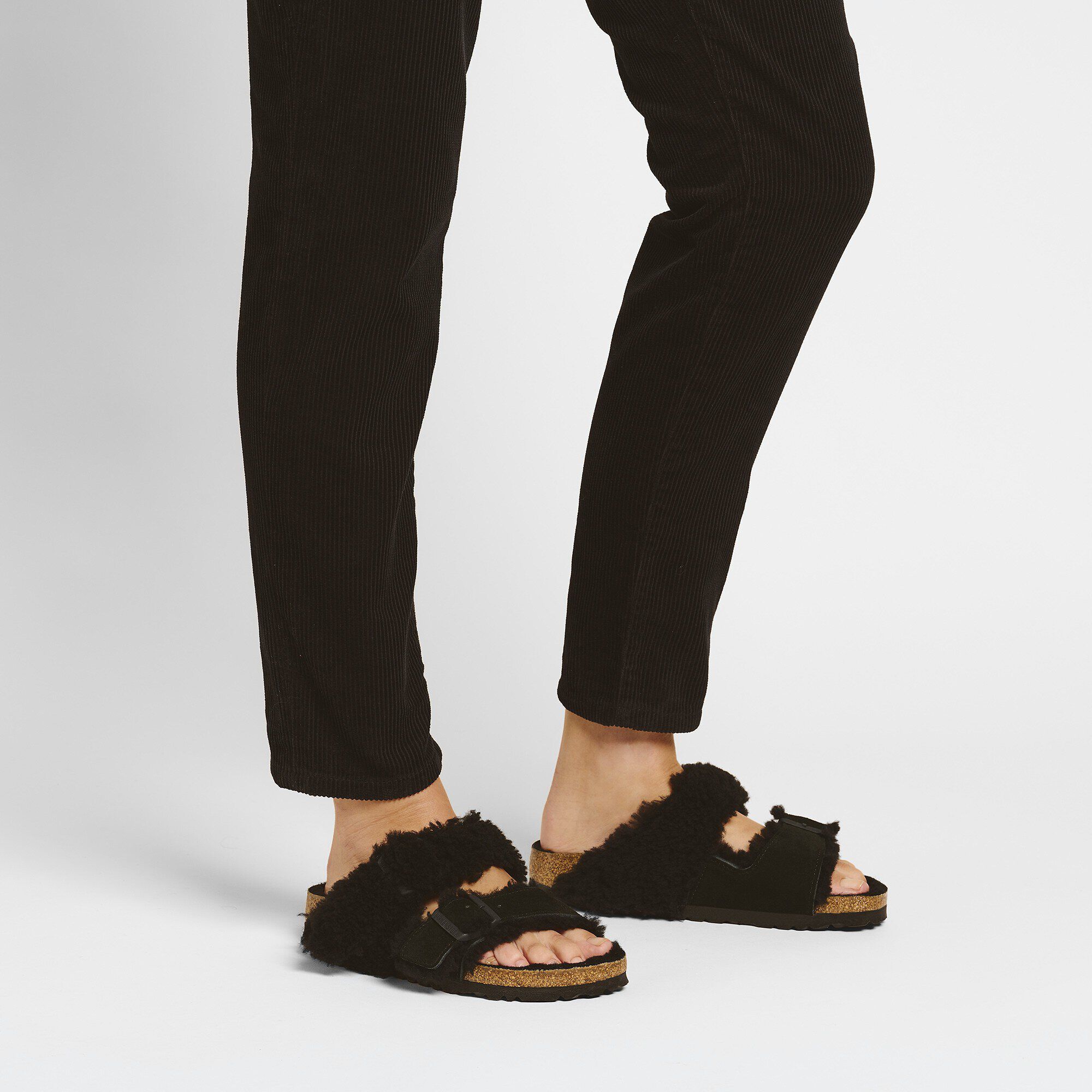 Arizona Teddy Split Veloursleder Lammfell Schwarz BIRKENSTOCK