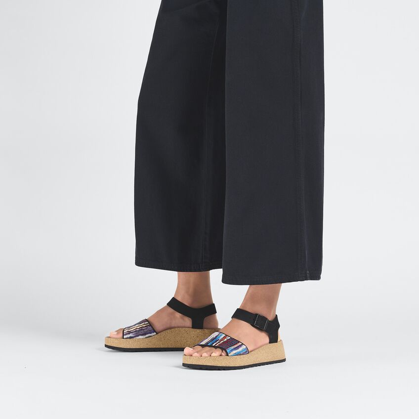 Glenda French Piping Nubuck Leather/Textile