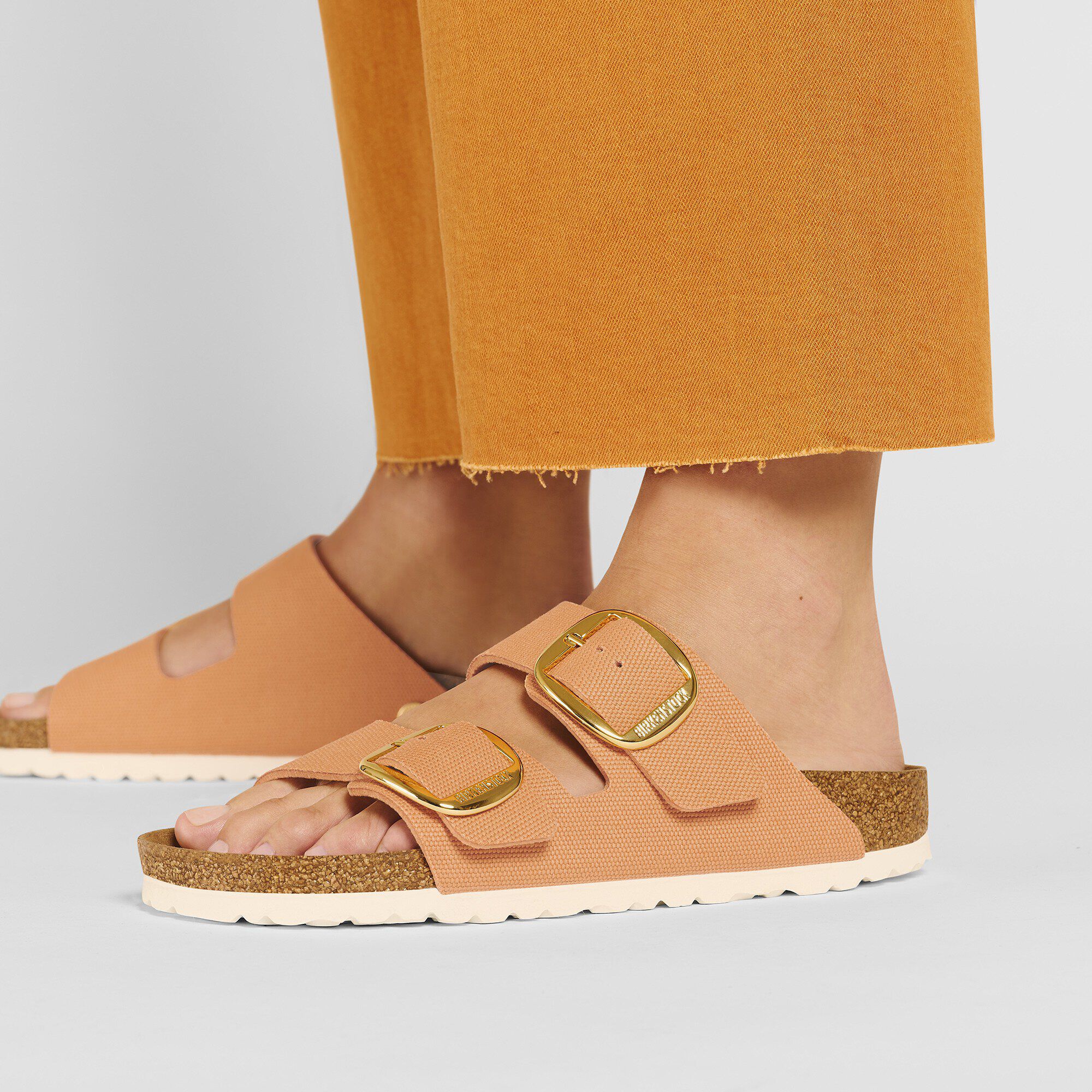 Arizona Big Buckle Rivet Logo Textile Vegan Canvas Papaya