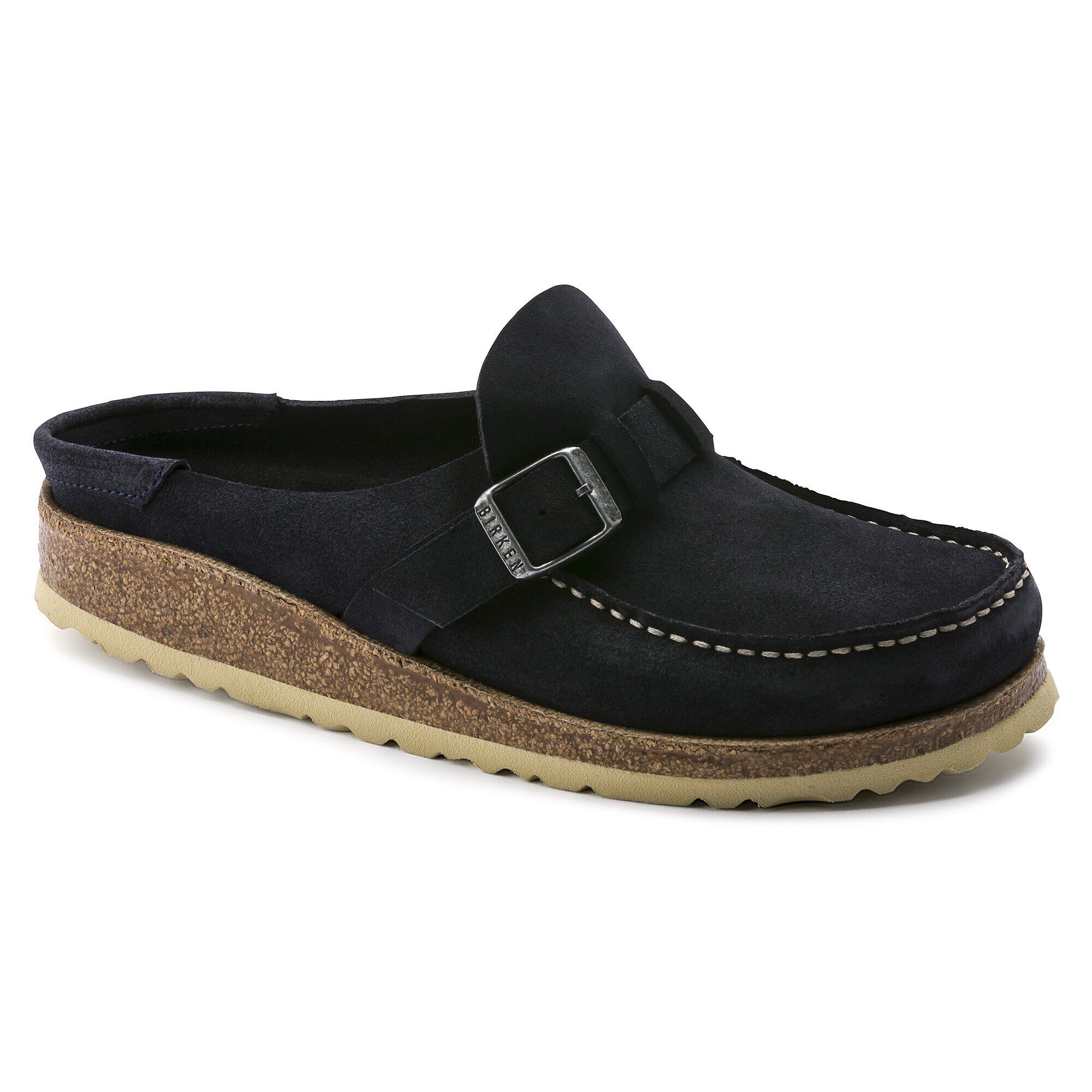 blue suede birkenstocks