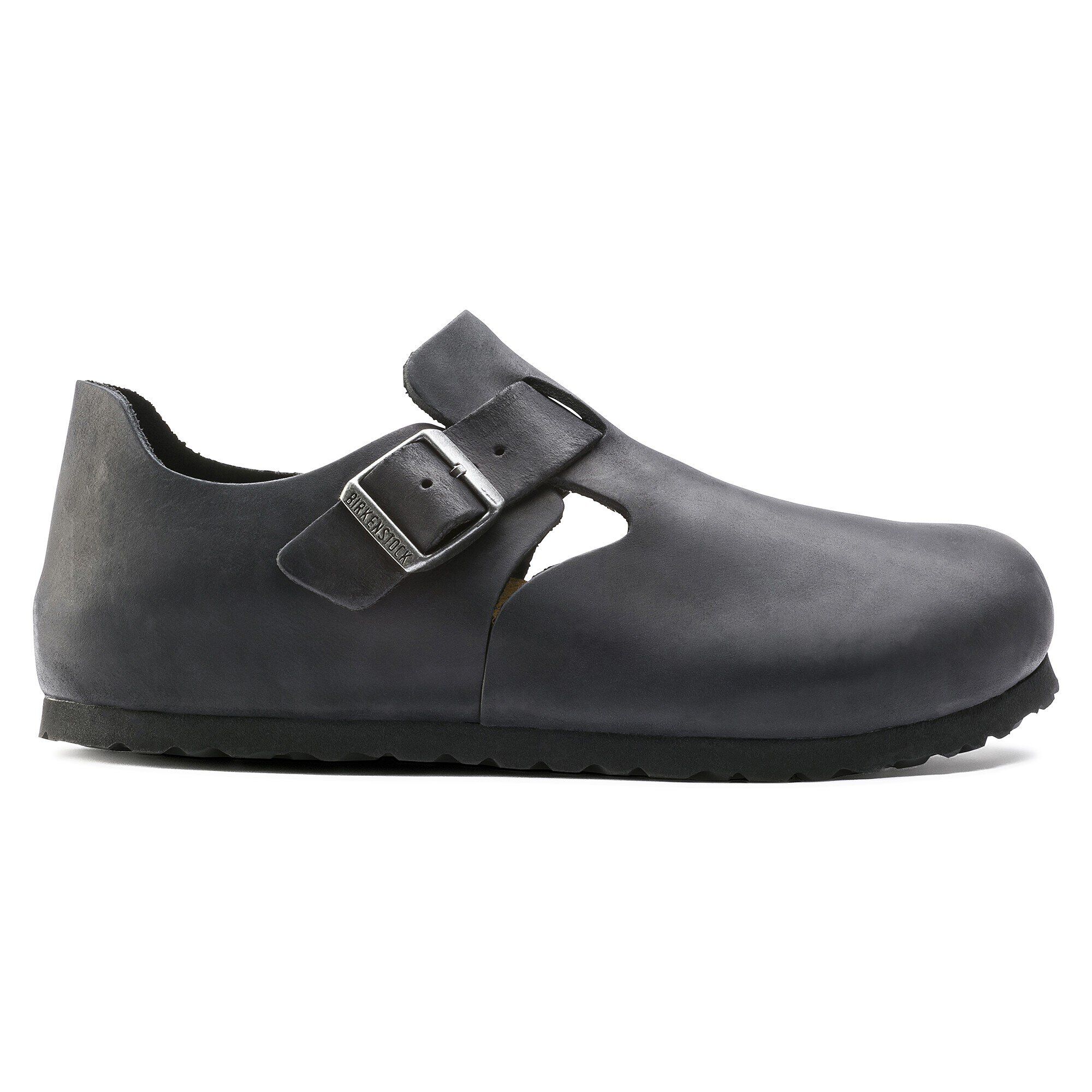 Birkenstock london black leather clearance