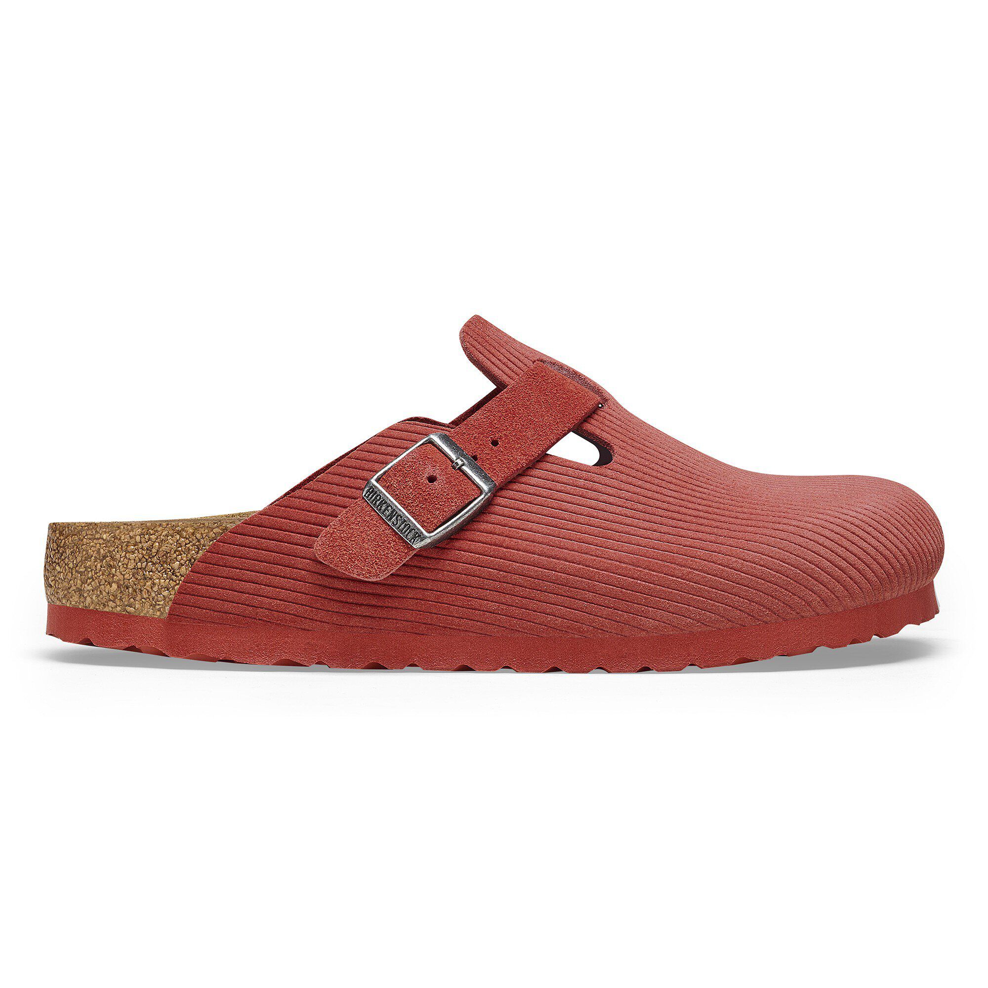 くらしを楽しむアイテム Boston BIRKENSTOCK | Red Sienna Corduroy Embossed Leather Suede 靴