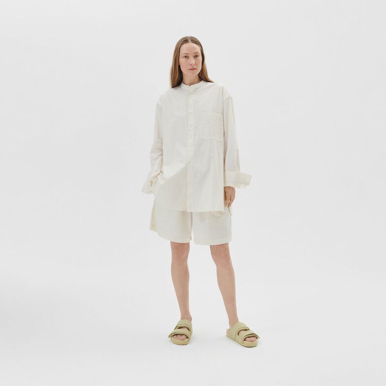 Tekla Shorts Wheat Stripes