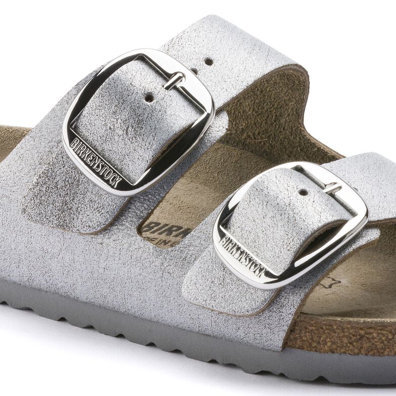 Arizona Suede Leather Washed Metallic Blue Silver Arizona Suede Leather Washed Metallic Blue Silver