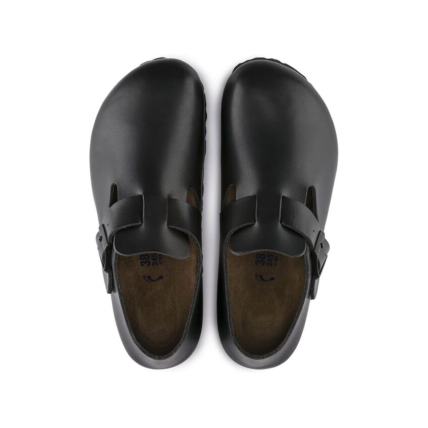 London Soft Footbed Natural Leather Hunter Black | BIRKENSTOCK