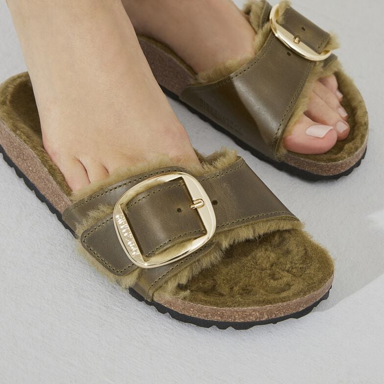 Madrid Big Buckle Shearling Natural Leather Oiled