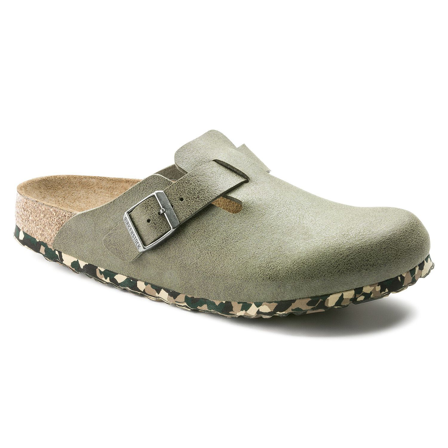 birkenstock boston mud green