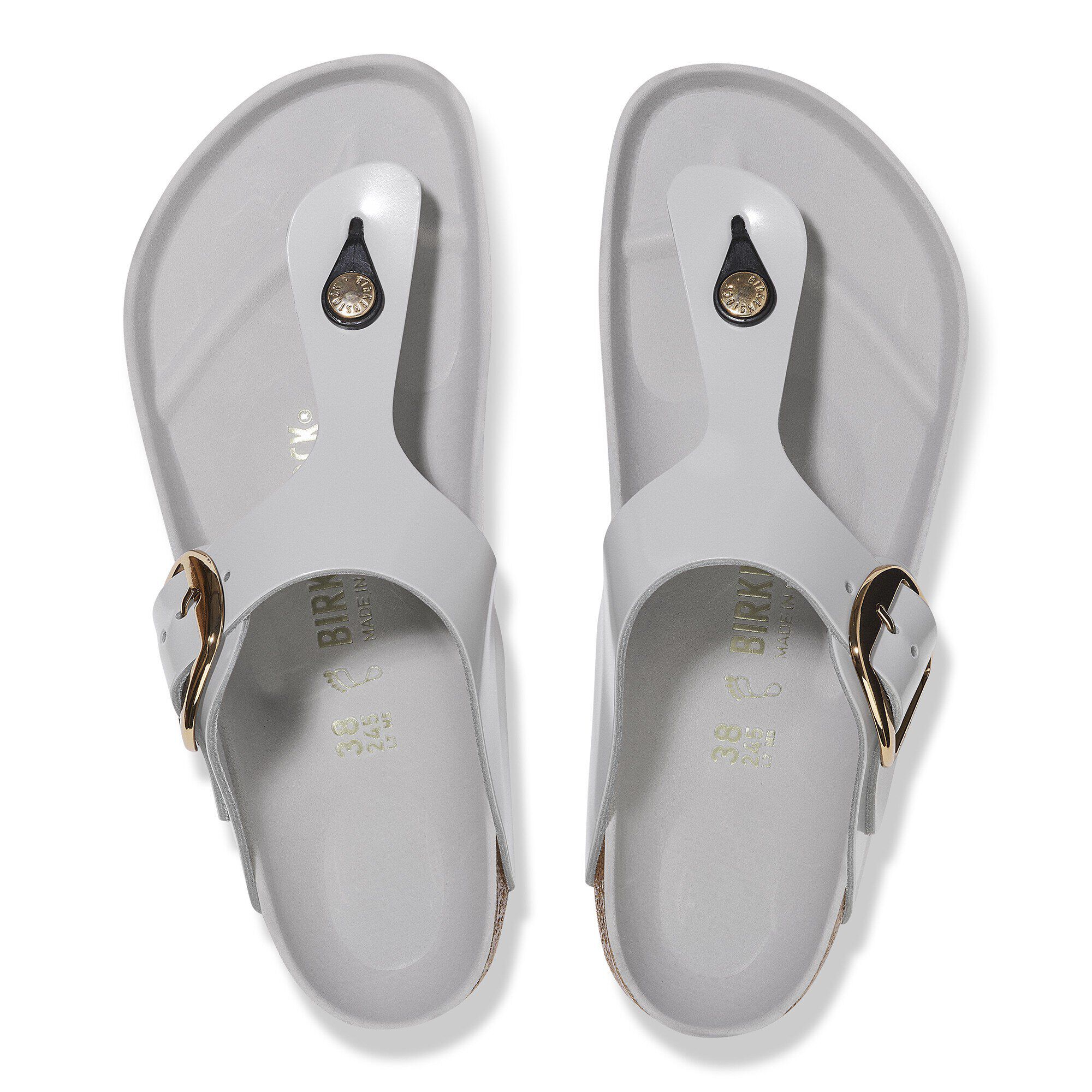 Gizeh Big Buckle Natural Leather Patent High-Shine Stone