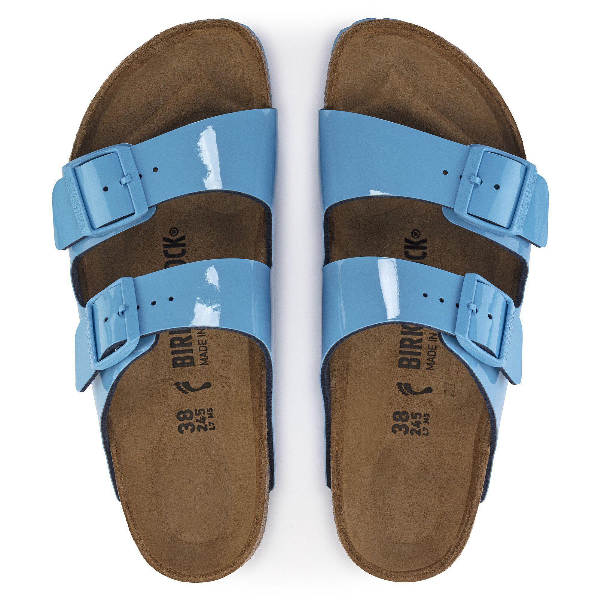Blue patent birkenstocks discount