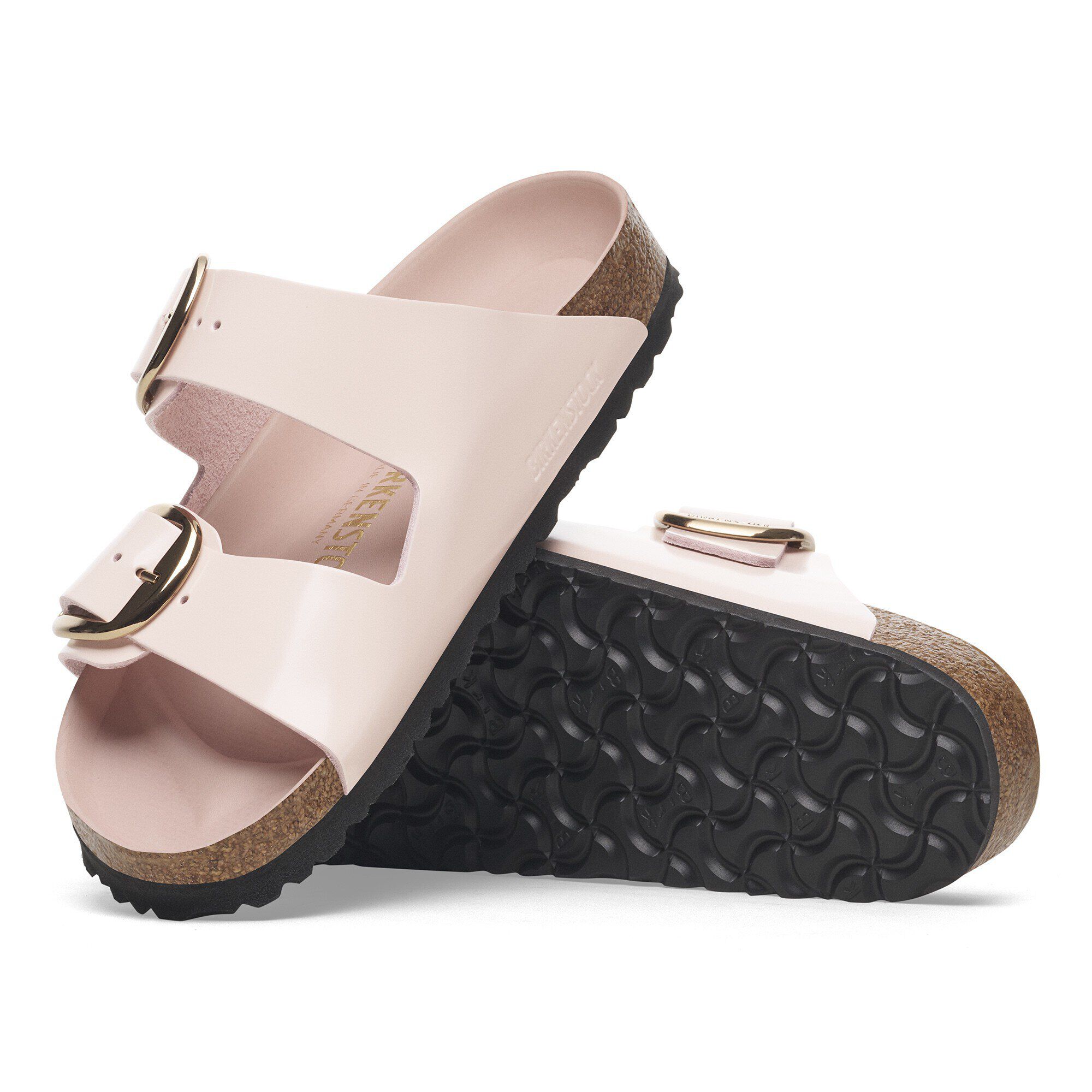 Arizona Big Buckle Natural Leather Patent High-Shine Light Rose |  BIRKENSTOCK