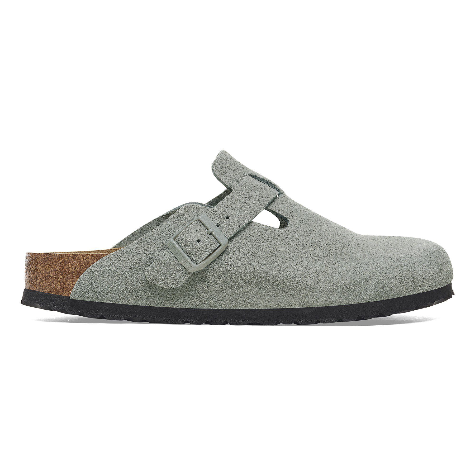 Boston Soft Footbed Suede Leather Pure Sage | BIRKENSTOCK