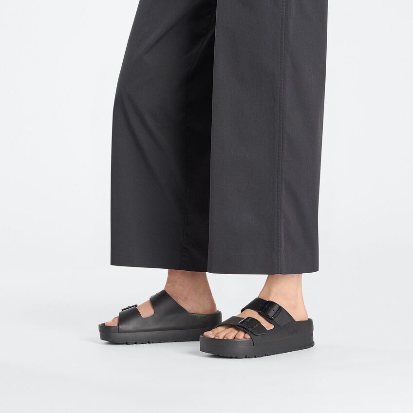 Leather Birkenstock Arizona Black Platform Arizona PAP Flex