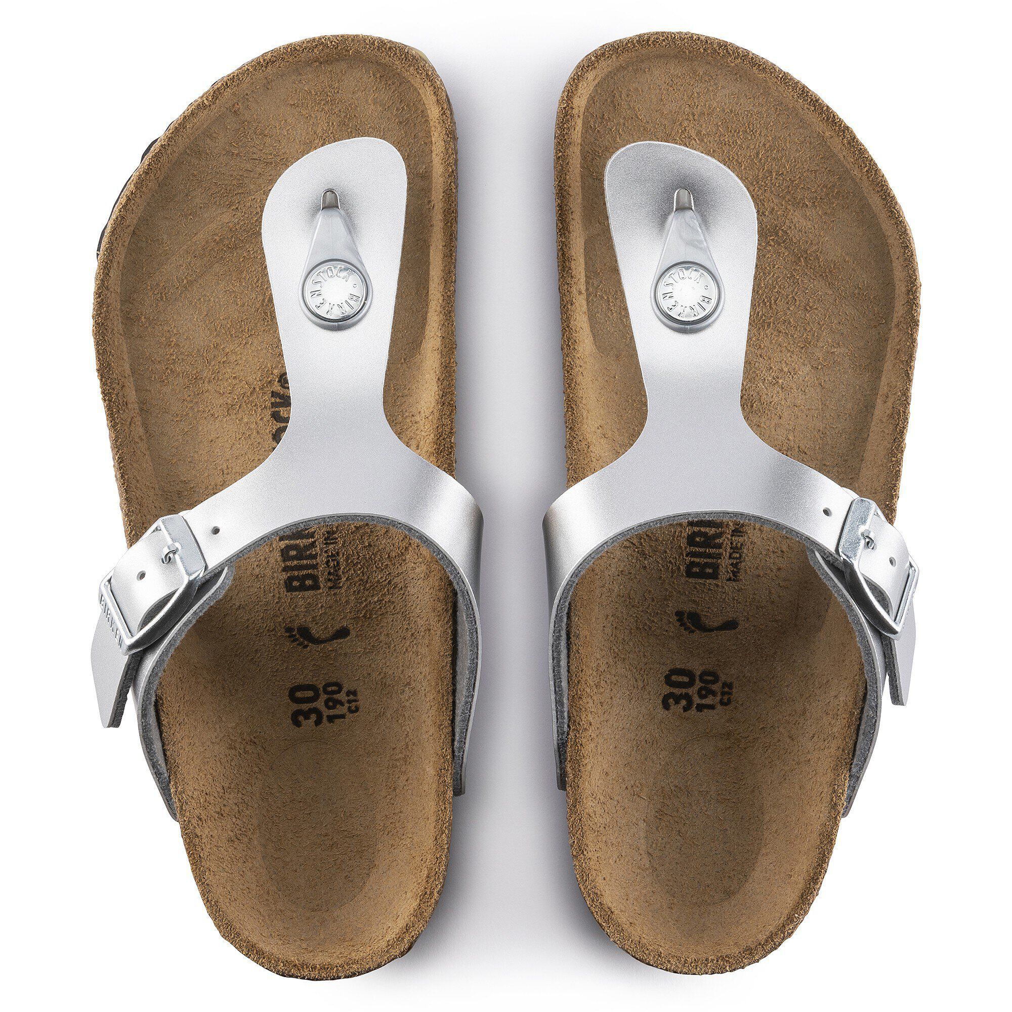 Gizeh Kids Birko Flor Electric Metallic Silver BIRKENSTOCK