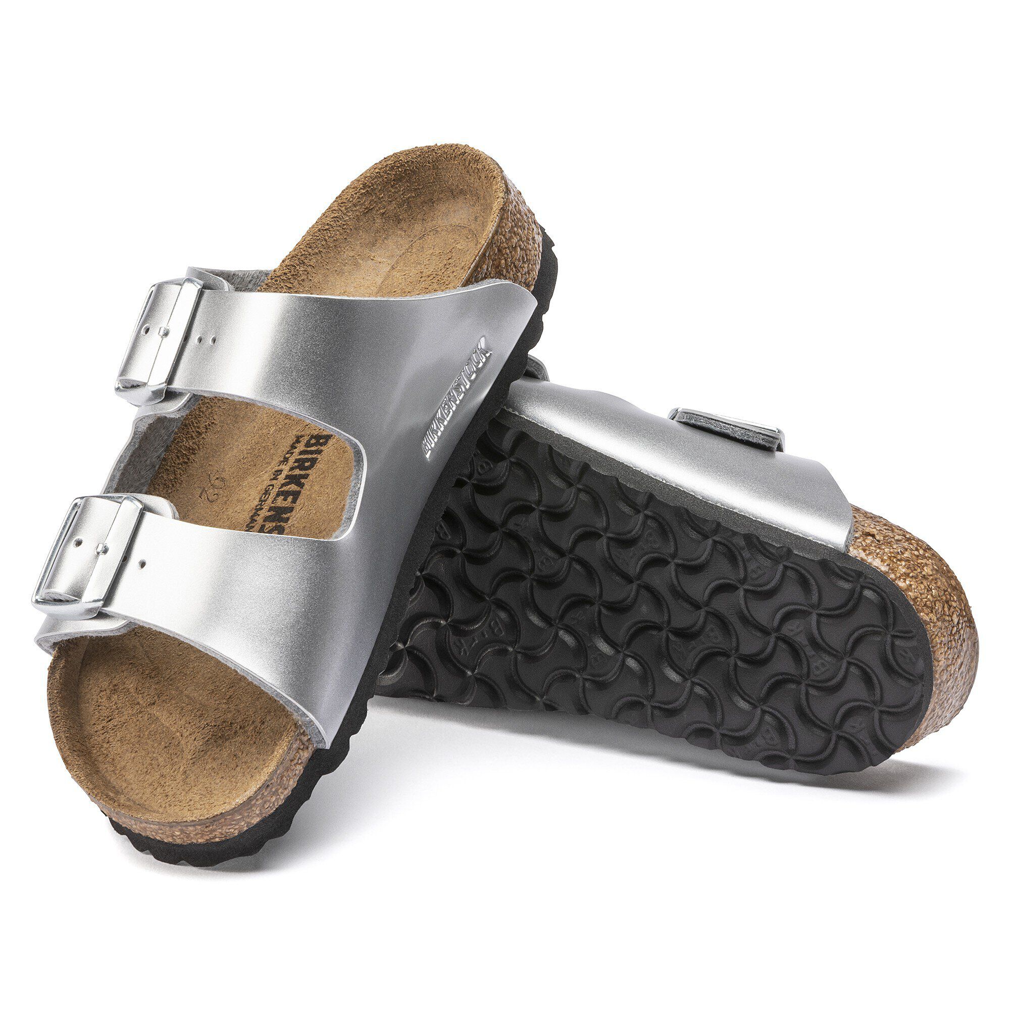 Birkenstock silver metallic hot sale