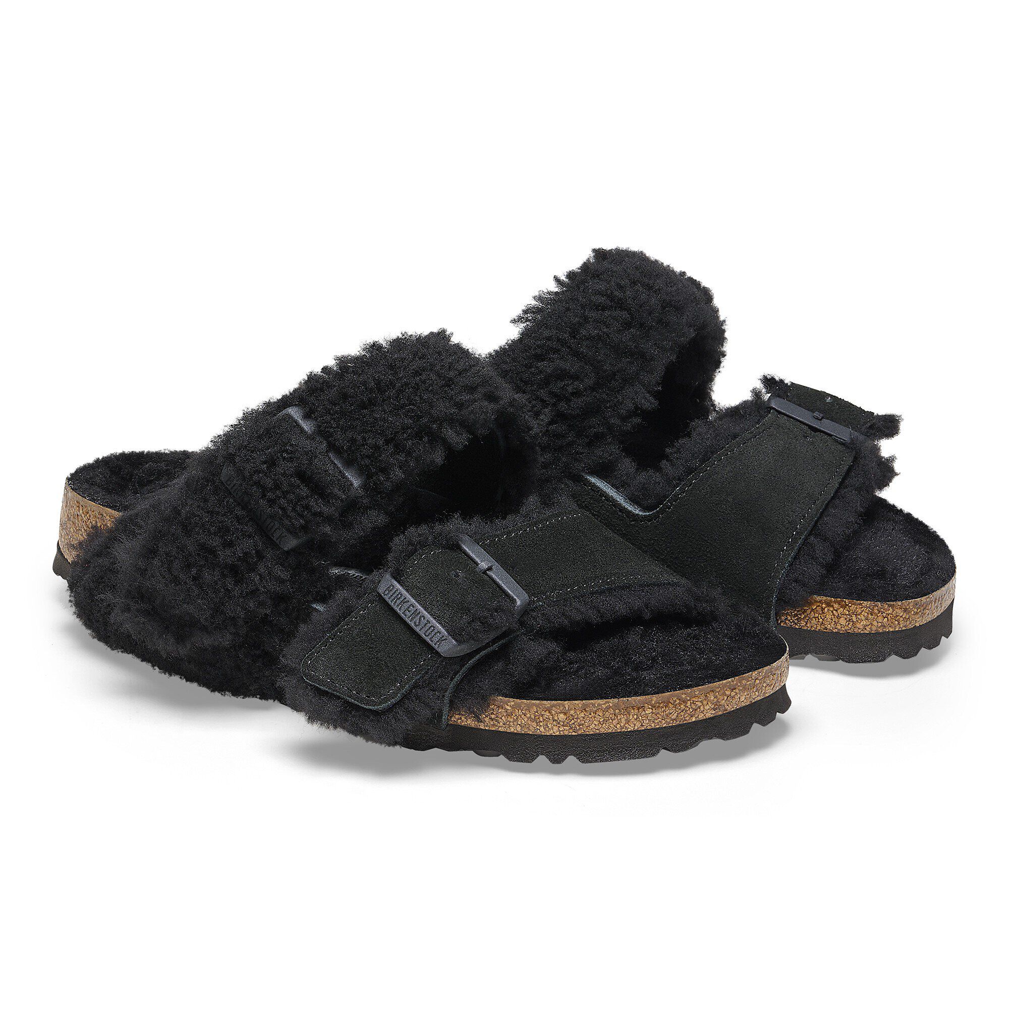 Arizona Teddy Split Veloursleder Lammfell Schwarz BIRKENSTOCK