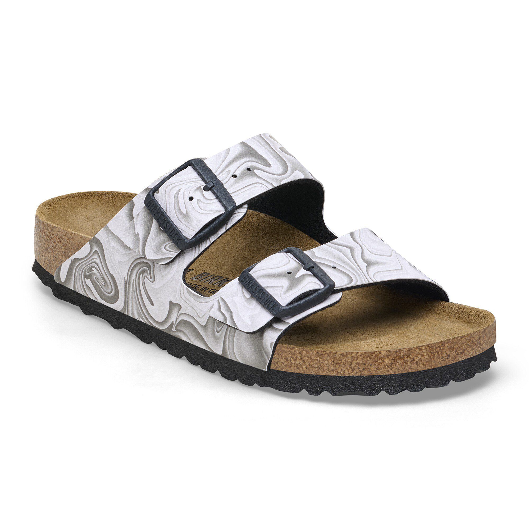 Arizona BS Birko-Flor Marbletwirl Black/White | BIRKENSTOCK
