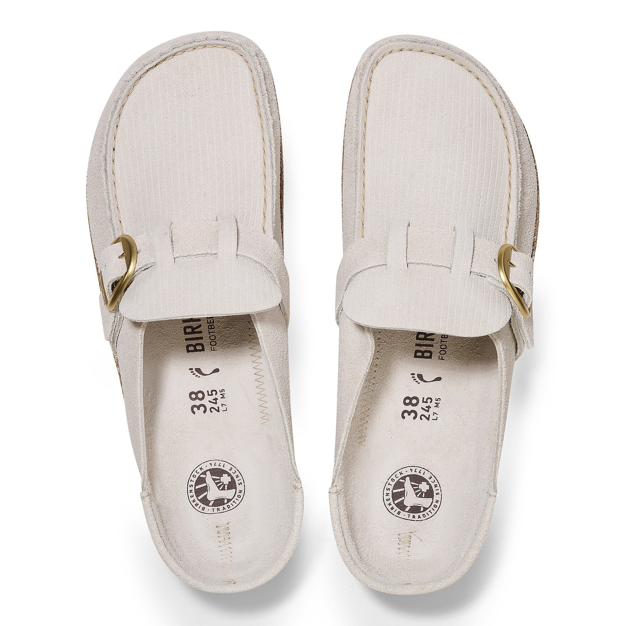 Buckley Suede Leather Embossed Corduroy Antique White | BIRKENSTOCK