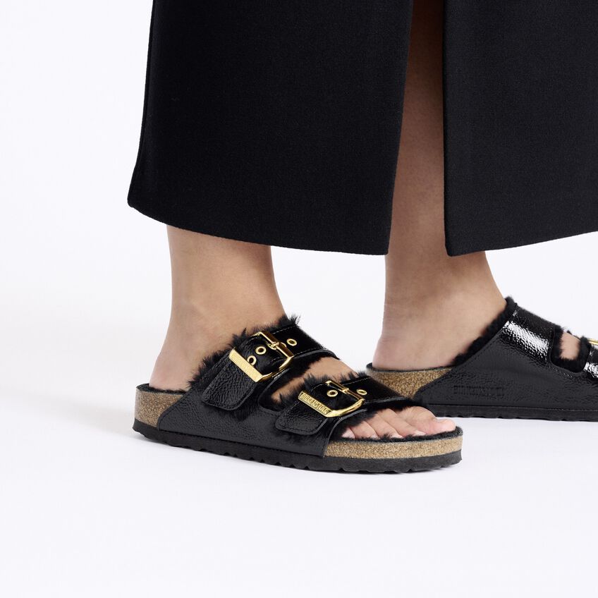 Arizona Shearling Eyelets Patent Leather