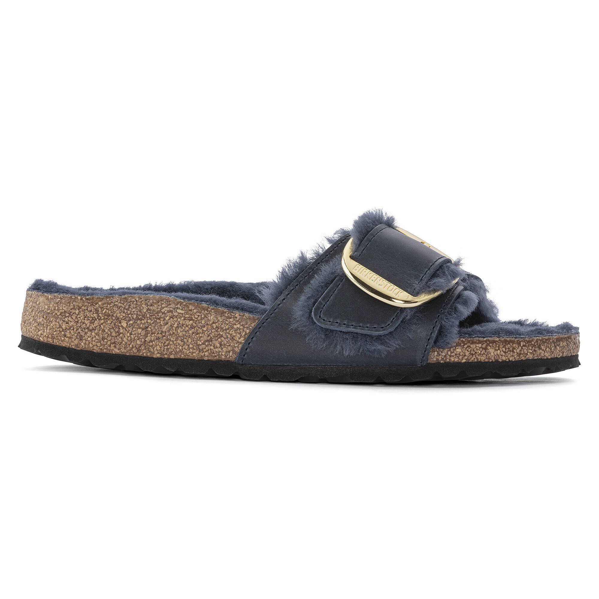 Madrid Big Buckle Shearling Natural Leather Oiled Midnight