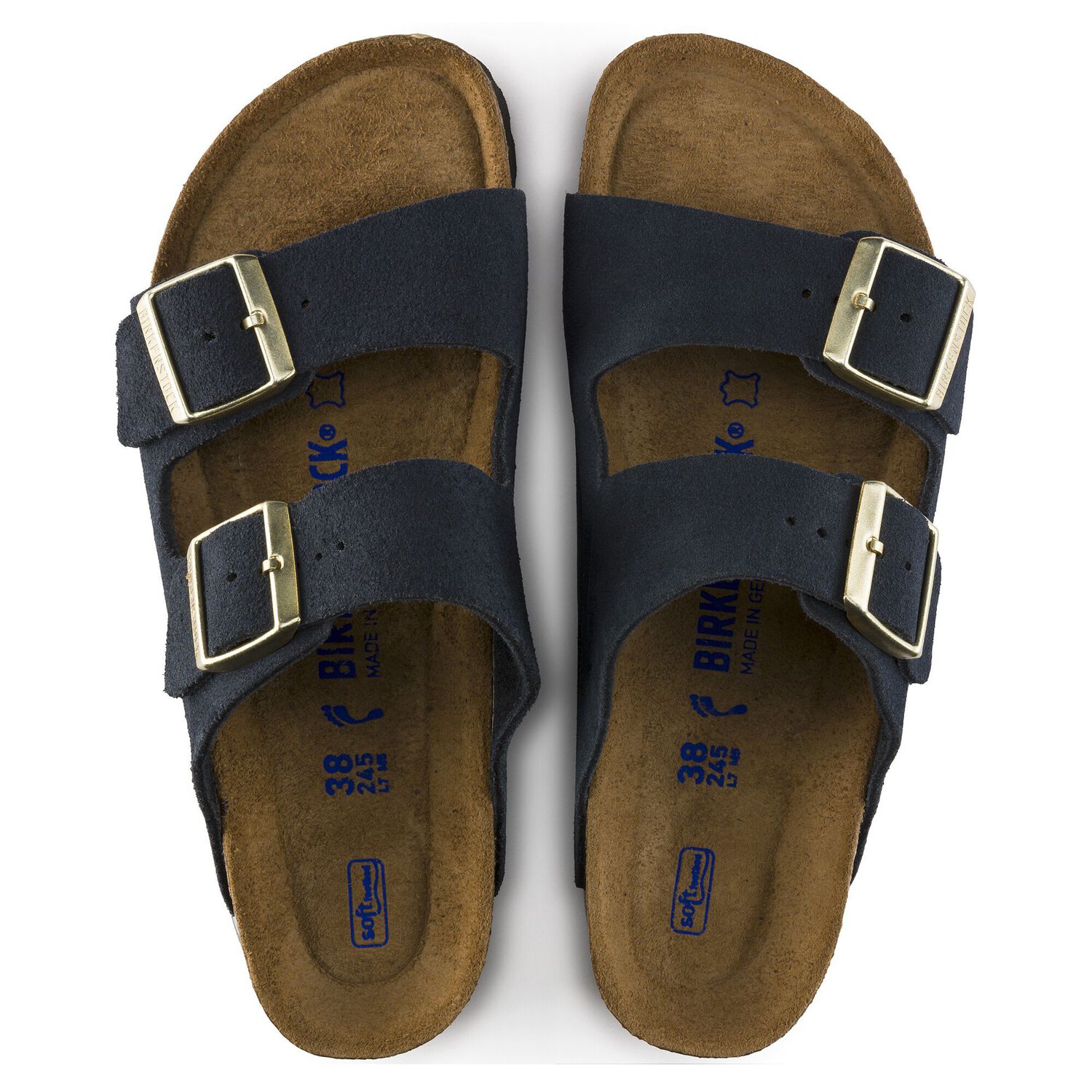 birkenstock arizona navy blue leather