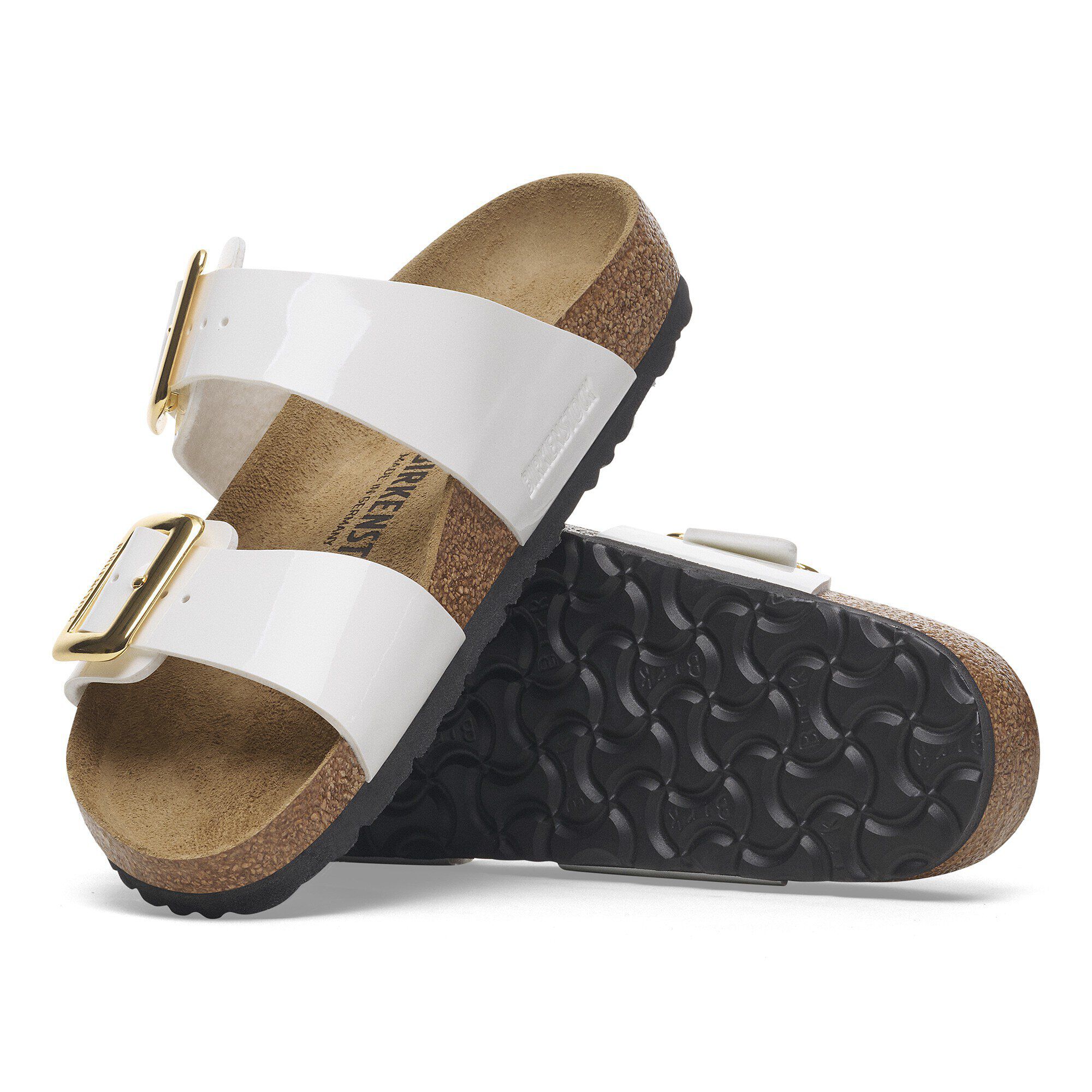 Sydney Cushion Buckle Birko-Flor Patent Patent White