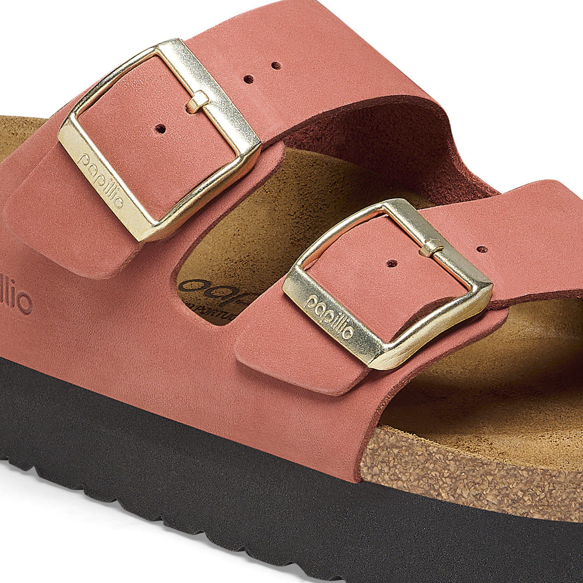 Arizona Platform Nubuck Leather Mars Red BIRKENSTOCK