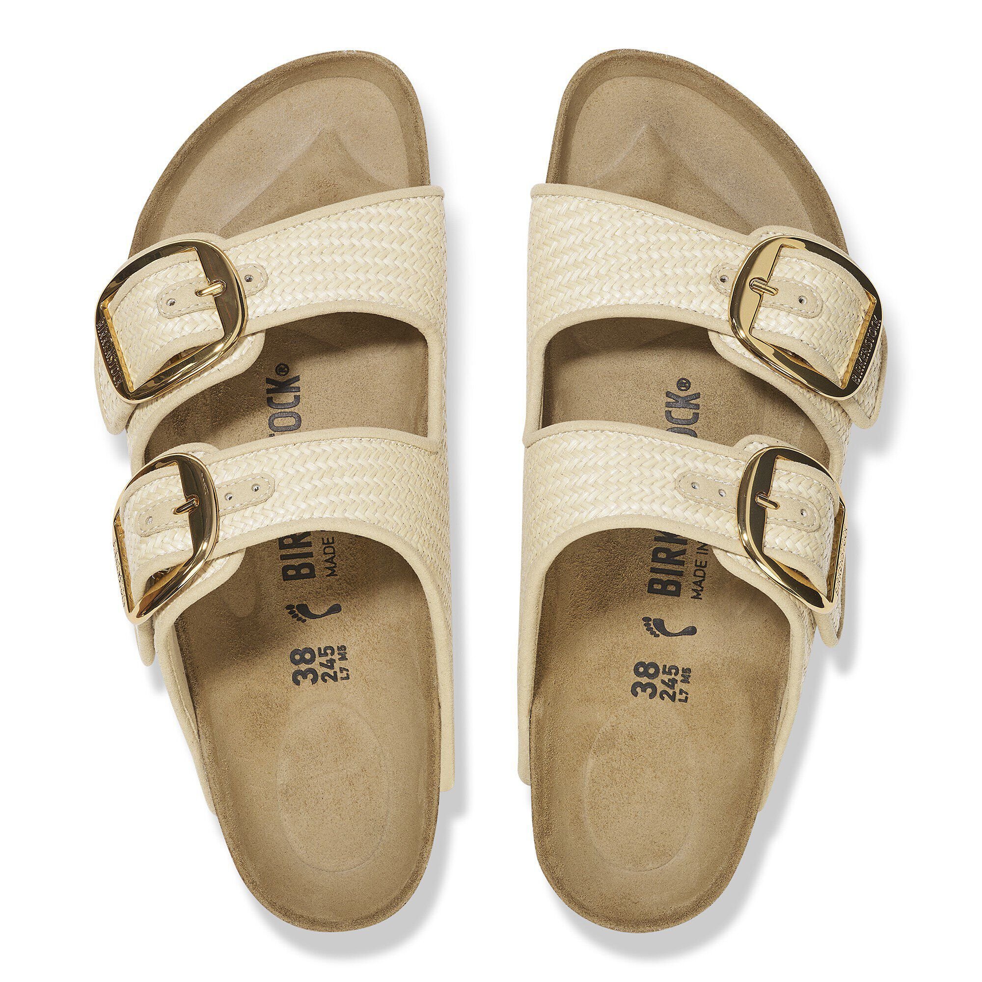 試着のみ ビルケンシュトック アリゾナ Raffia Luxe 38 24.5 ARIZONA RAFFIA LUXE | BIRKENSTOCK 1774(ビルケンシュトック
