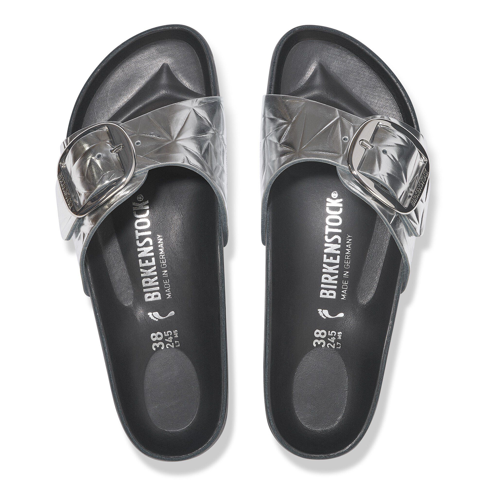 【新品未使用】BIRKENSTOCK Madrid BS Silver 38 Madrid Synthetics Washed Metallic Silver | BIRKENSTOCK