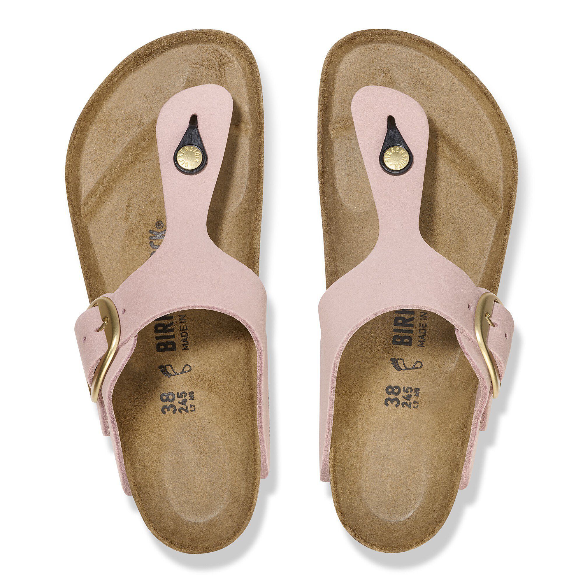 Gizeh Big Buckle Nubuk Leather Soft Pink | BIRKENSTOCK