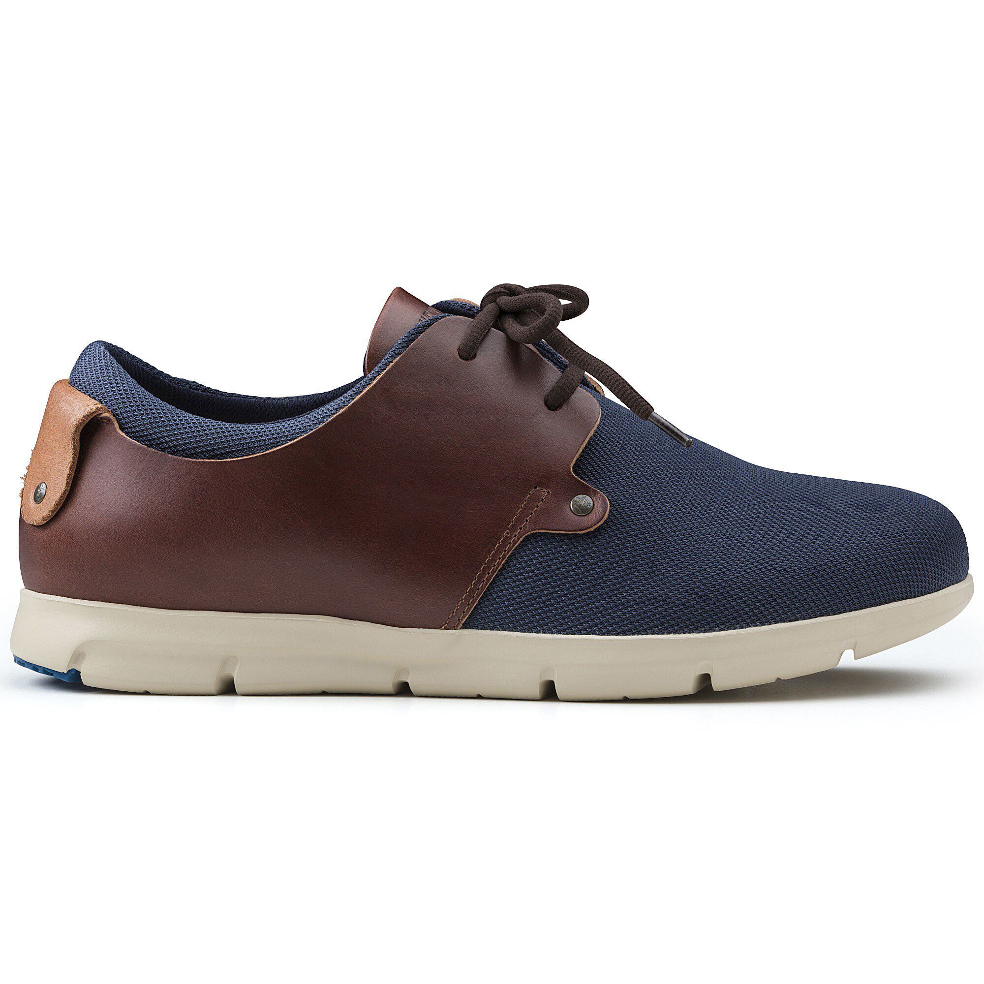 Minot Natural Leather/Textile ブルー ブラウン
