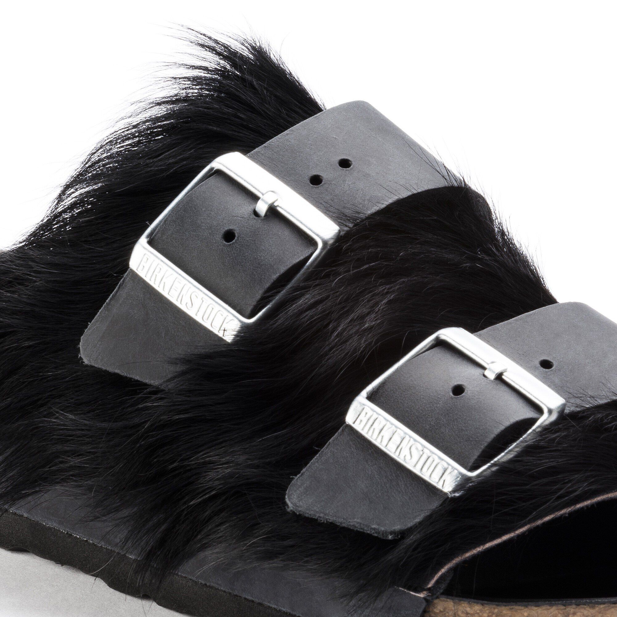 Birkenstock arizona black fur clearance