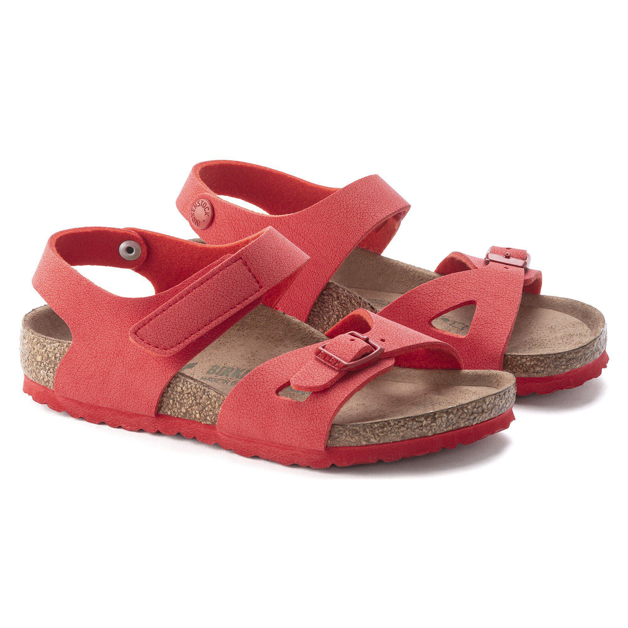 SCHOLL ● Stitch Two Strap Cork Sandals - Brick Kid's Preschool Arizona Narrow Mocha Birkibuc – Tradehome Shoes