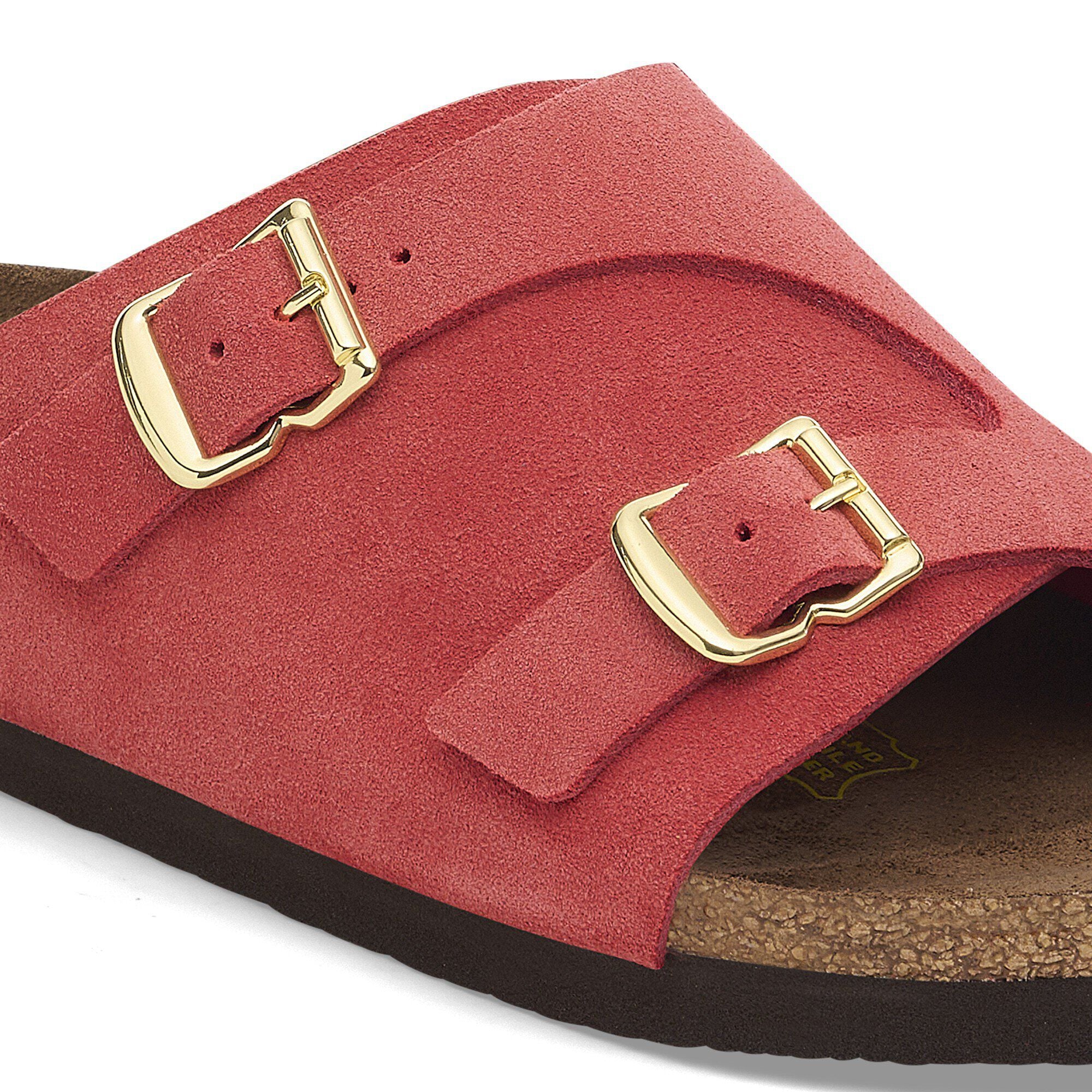 Red leather birkenstock sandals sale