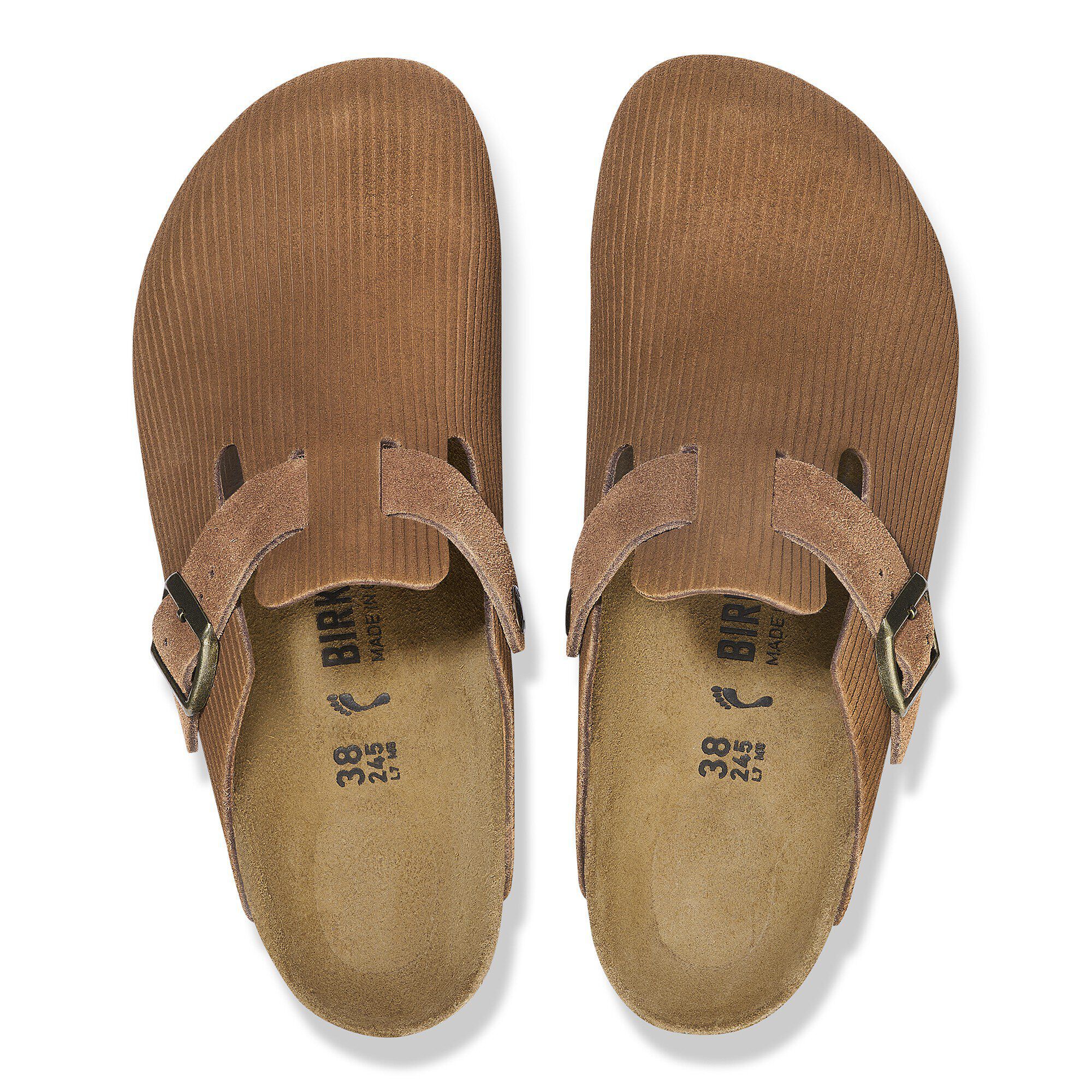 Boston Suede Leather Embossed Corduroy Dark Tea | BIRKENSTOCK